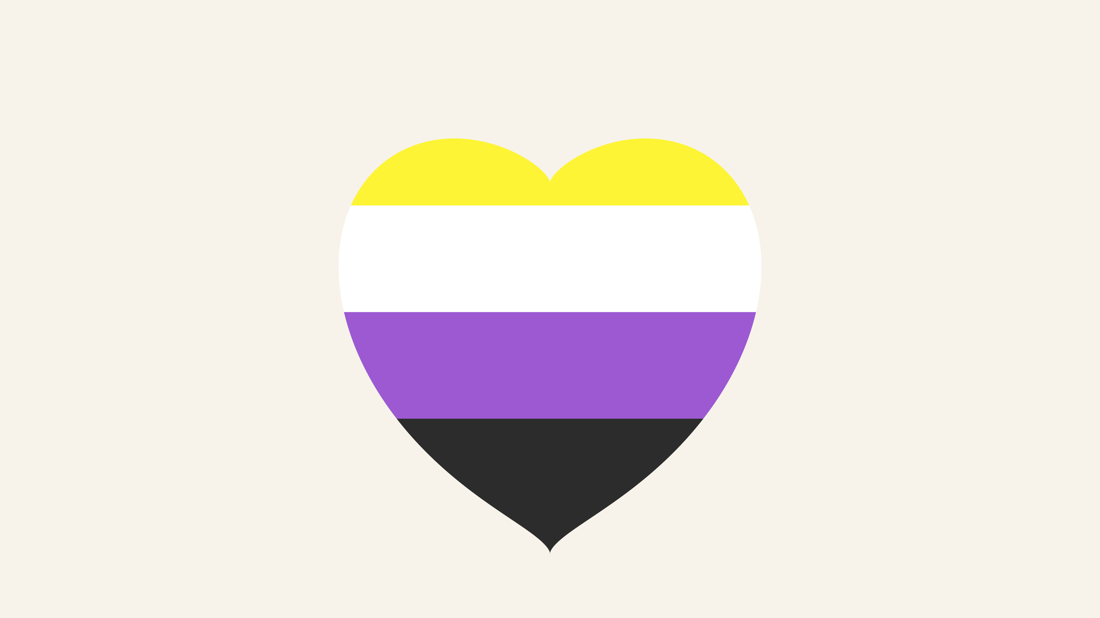Nonbinary Pride Heart desktop wallpaper in 4K