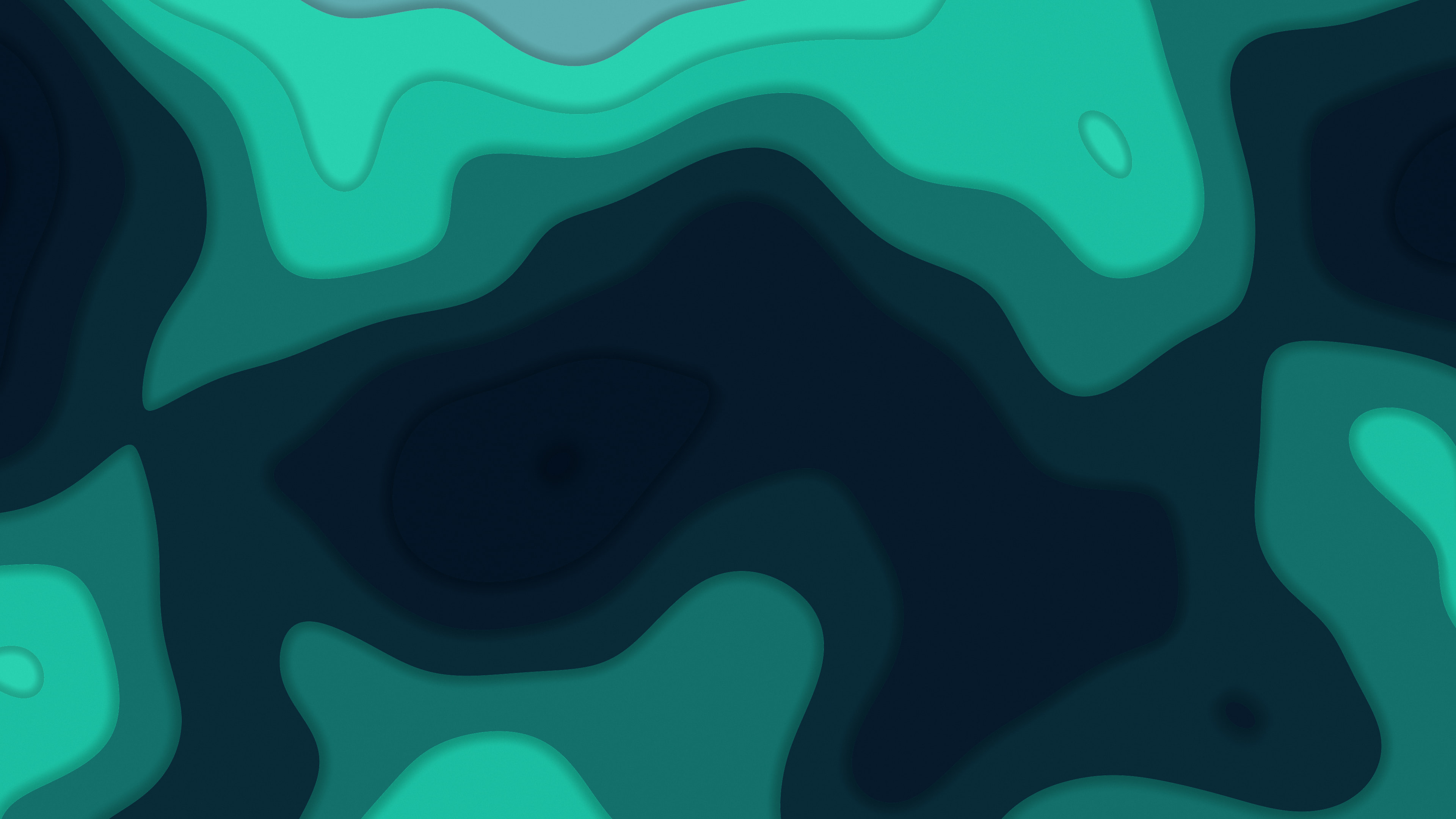 Northern Lights Layered Topographic desktop wallpaper in 4K
