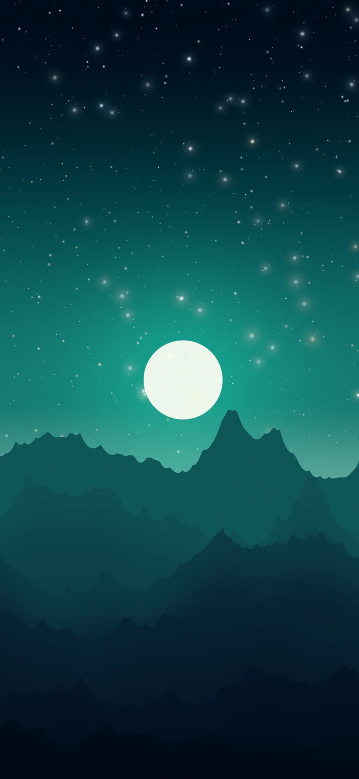 Northern Lights Minimalist Mountain Landscape wallpaper for iPhone and Android
