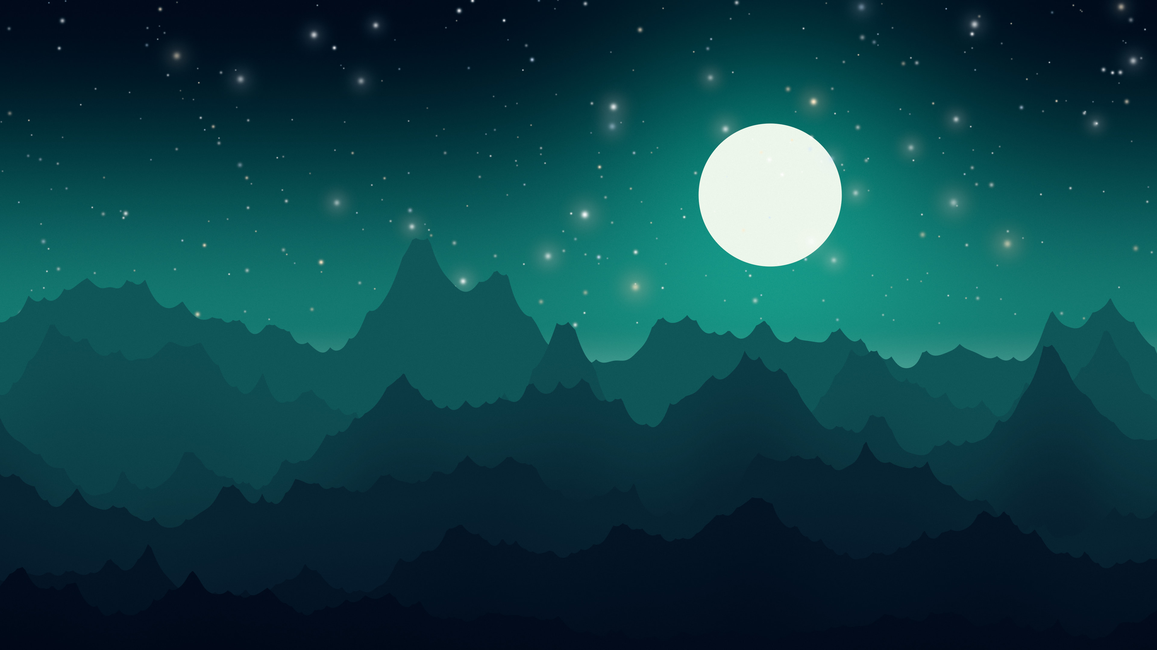 Northern Lights Minimalist Mountain Landscape desktop wallpaper in 4K