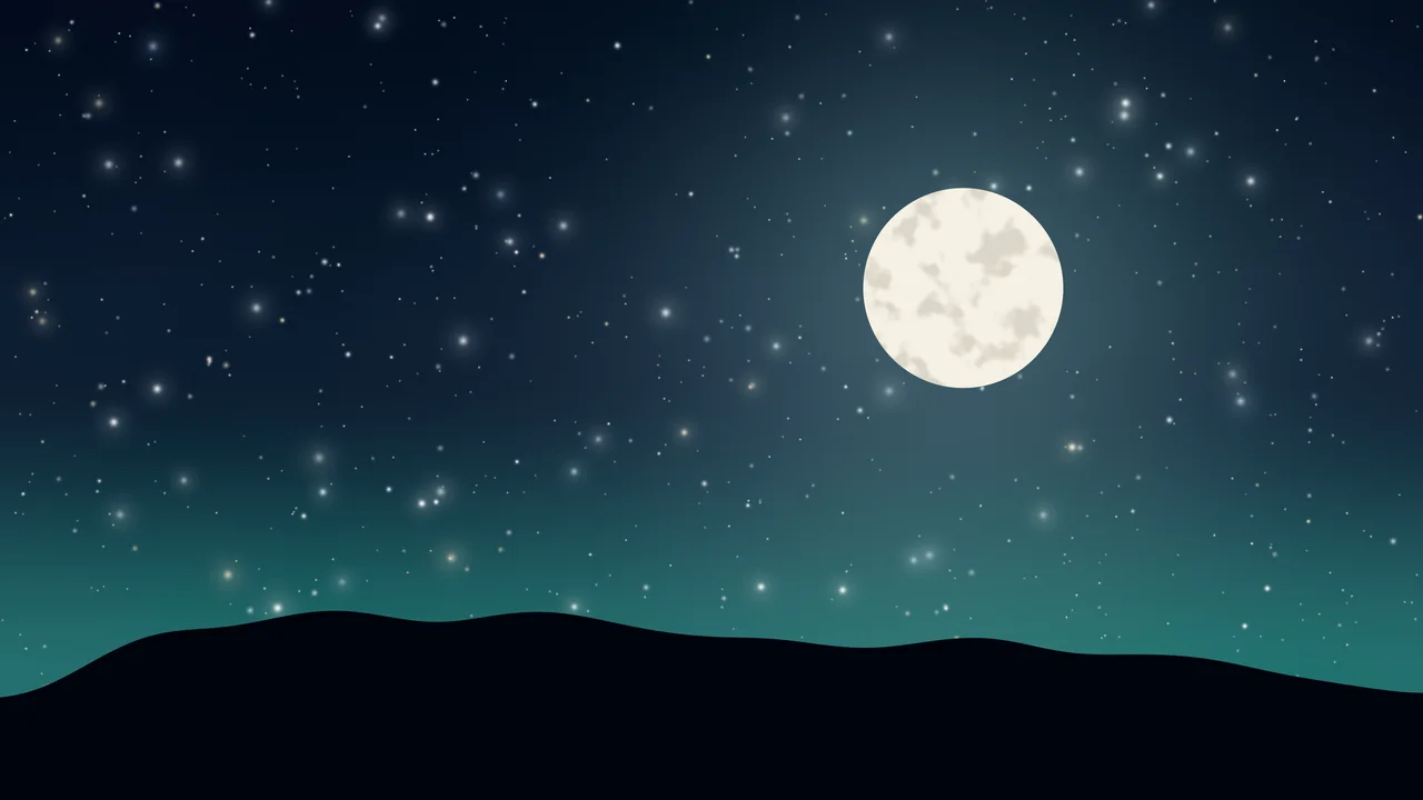 Northern Lights Moon and Stars Night Sky desktop wallpaper in 4K
