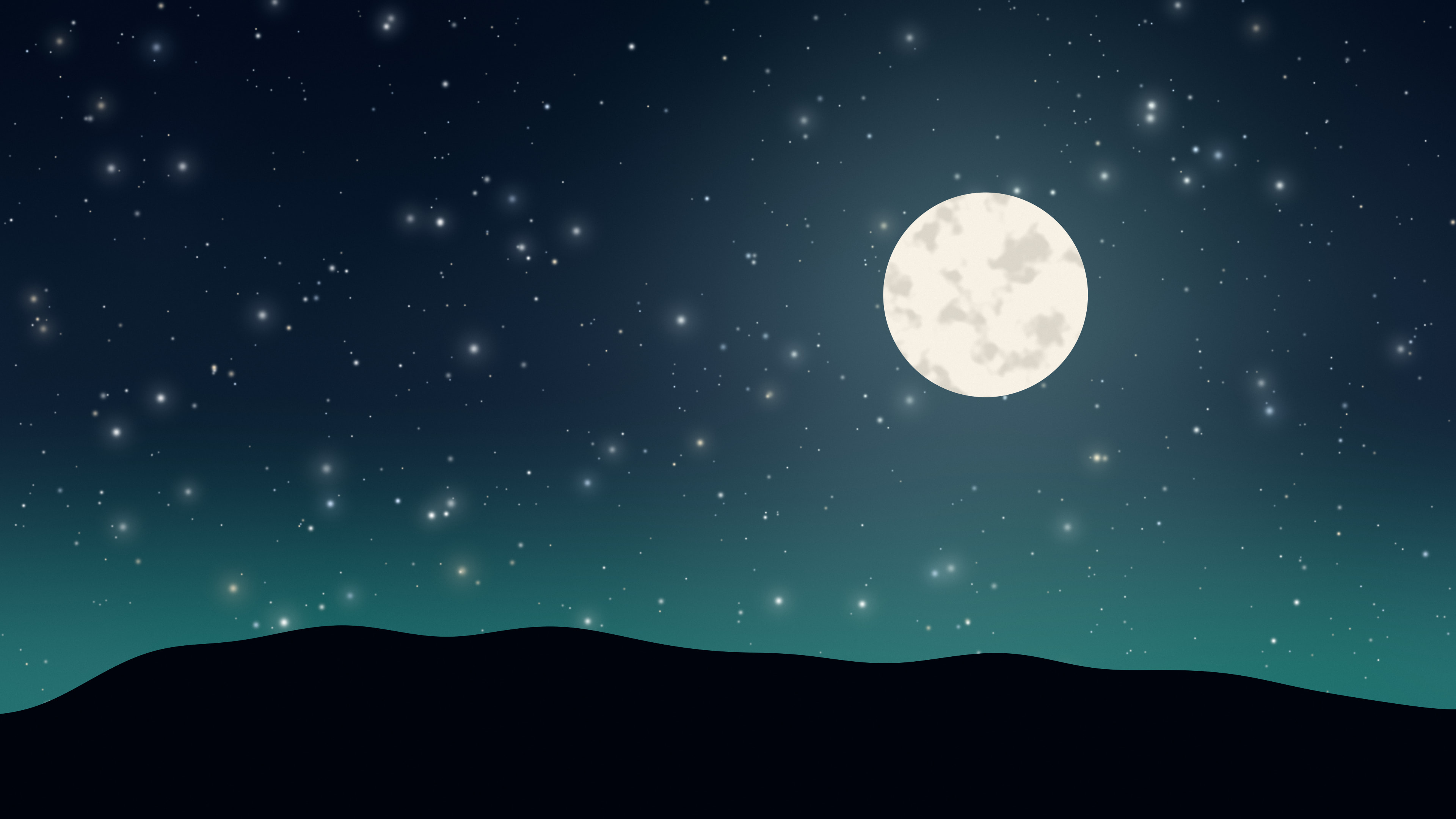 Northern Lights Moon and Stars Night Sky desktop wallpaper in 4K