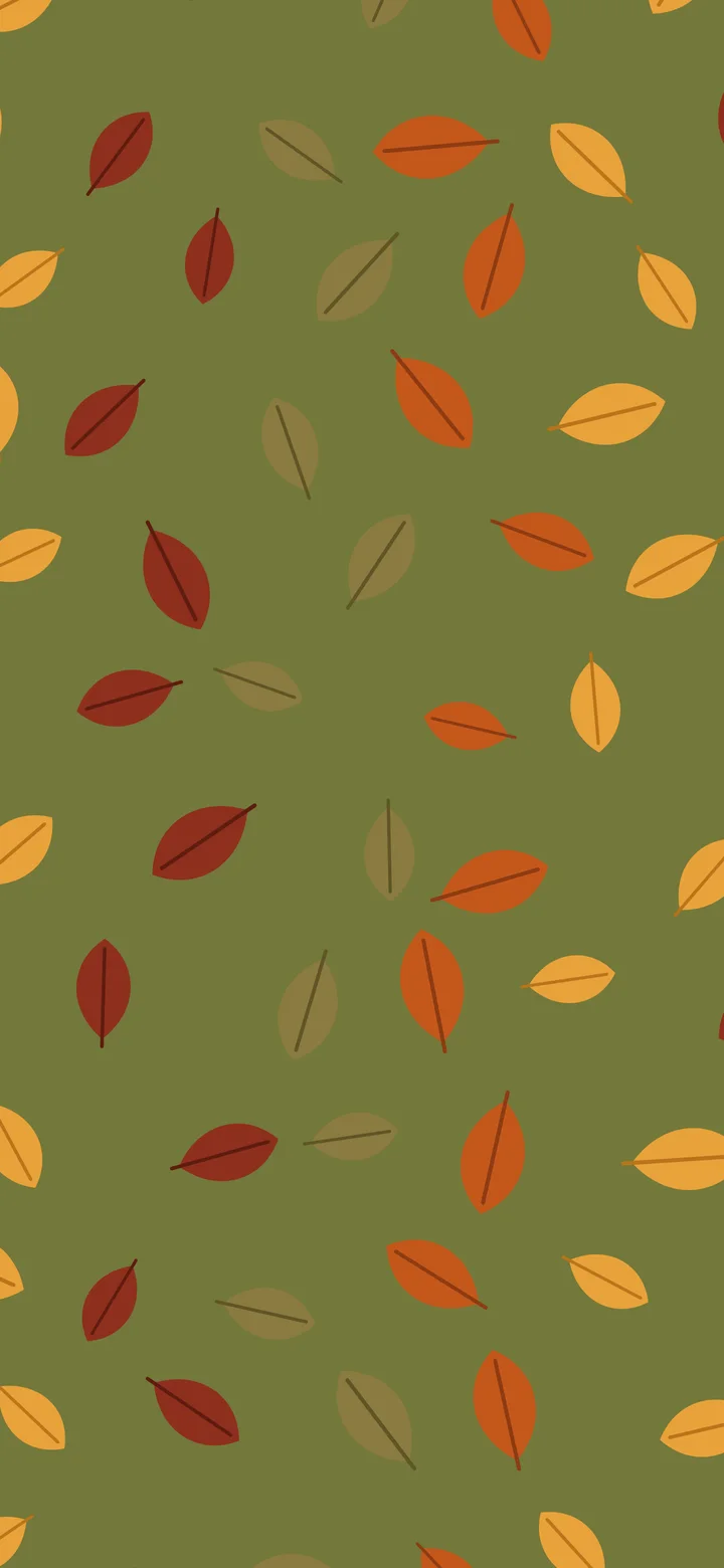 Olive Autumn Leaves Pattern wallpaper for iPhone and Android