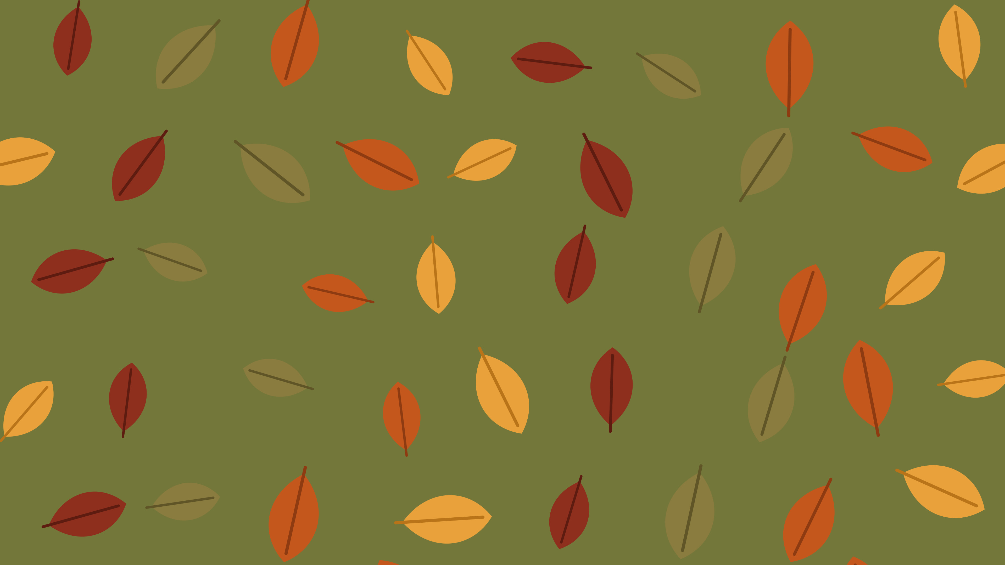 Olive Autumn Leaves Pattern desktop wallpaper in 4K