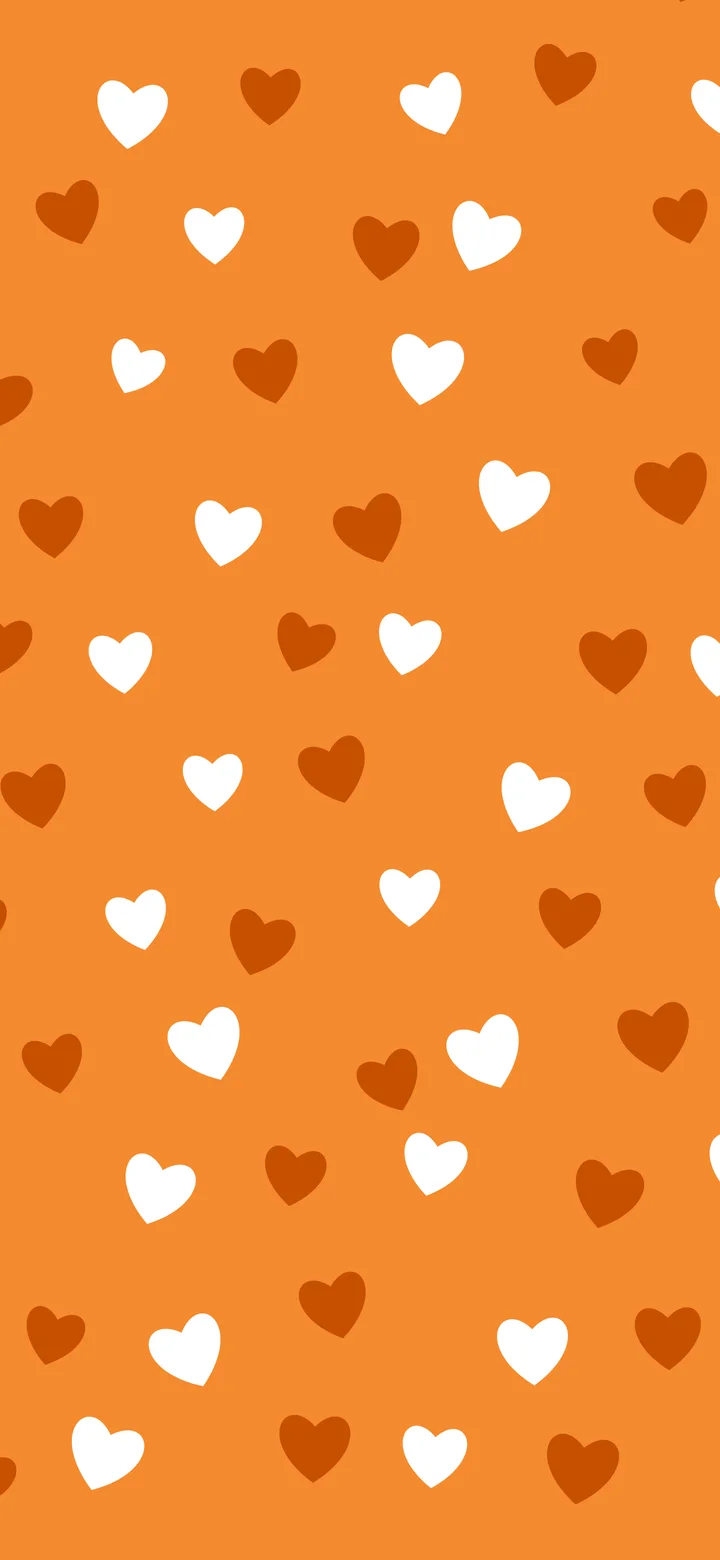 Orange Heart Pattern wallpaper for iPhone and Android