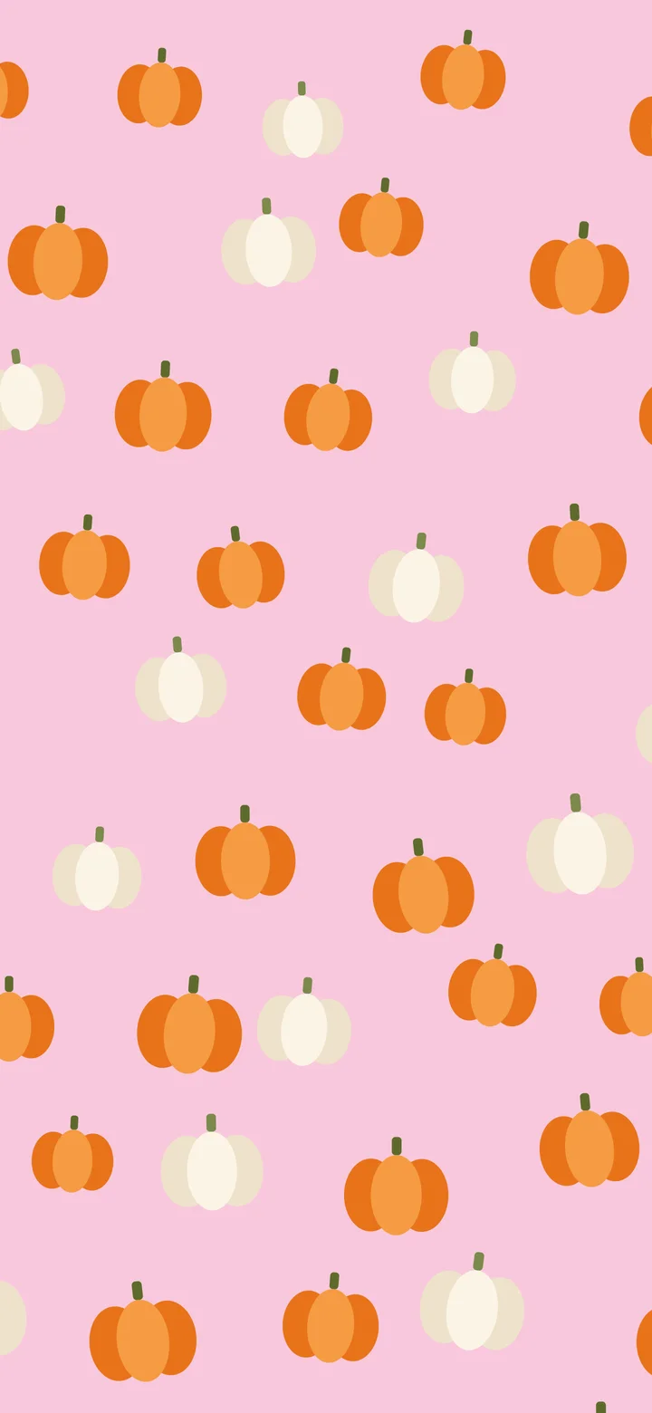 Pastel Halloween Pumpkin Pattern wallpaper for iPhone and Android