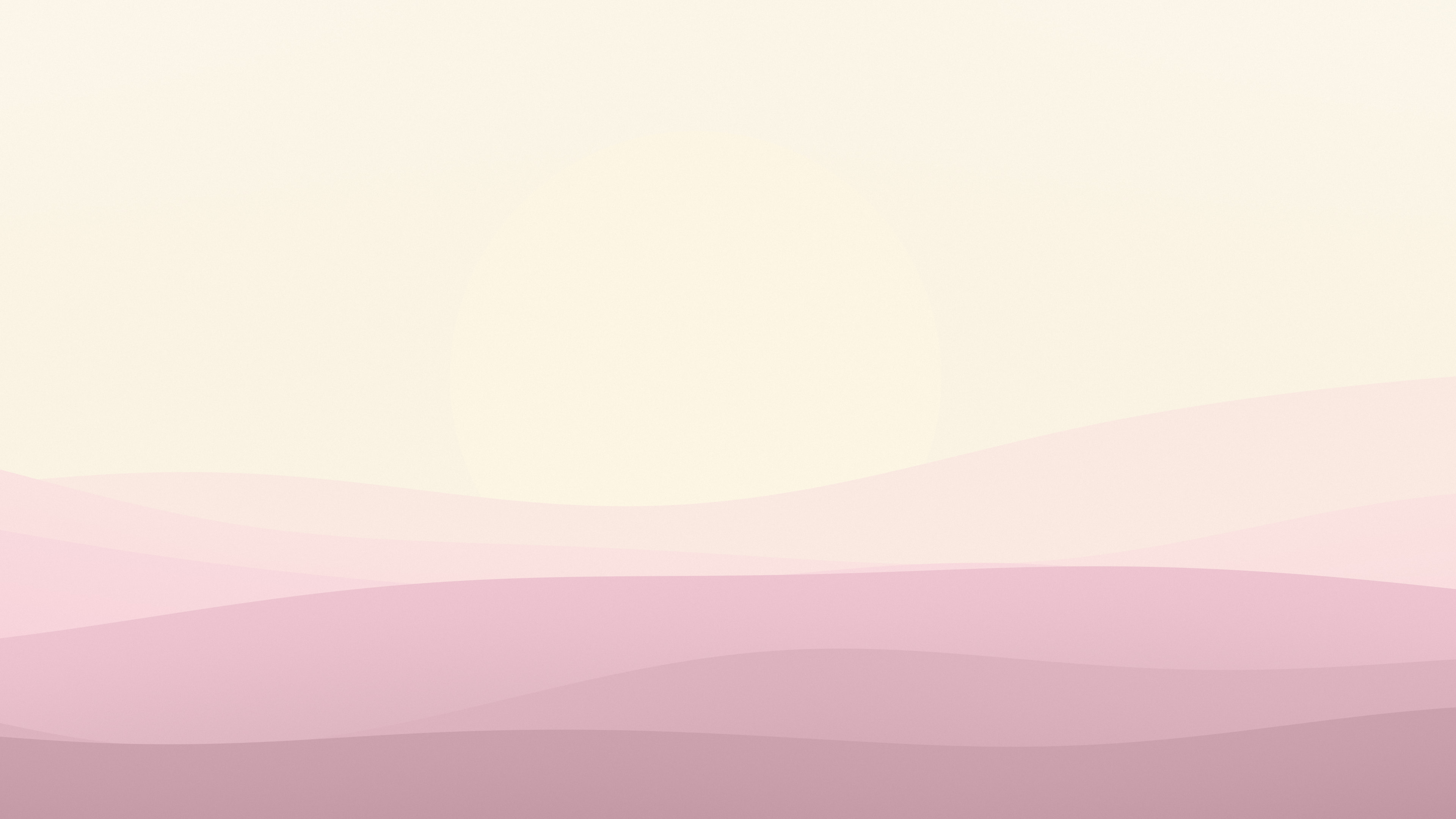 Pastel Pink and Cream Minimalist Sunset Hills desktop wallpaper in 4K