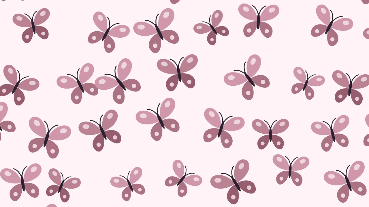 Pastel Pink Butterfly Pattern desktop wallpaper in 4K