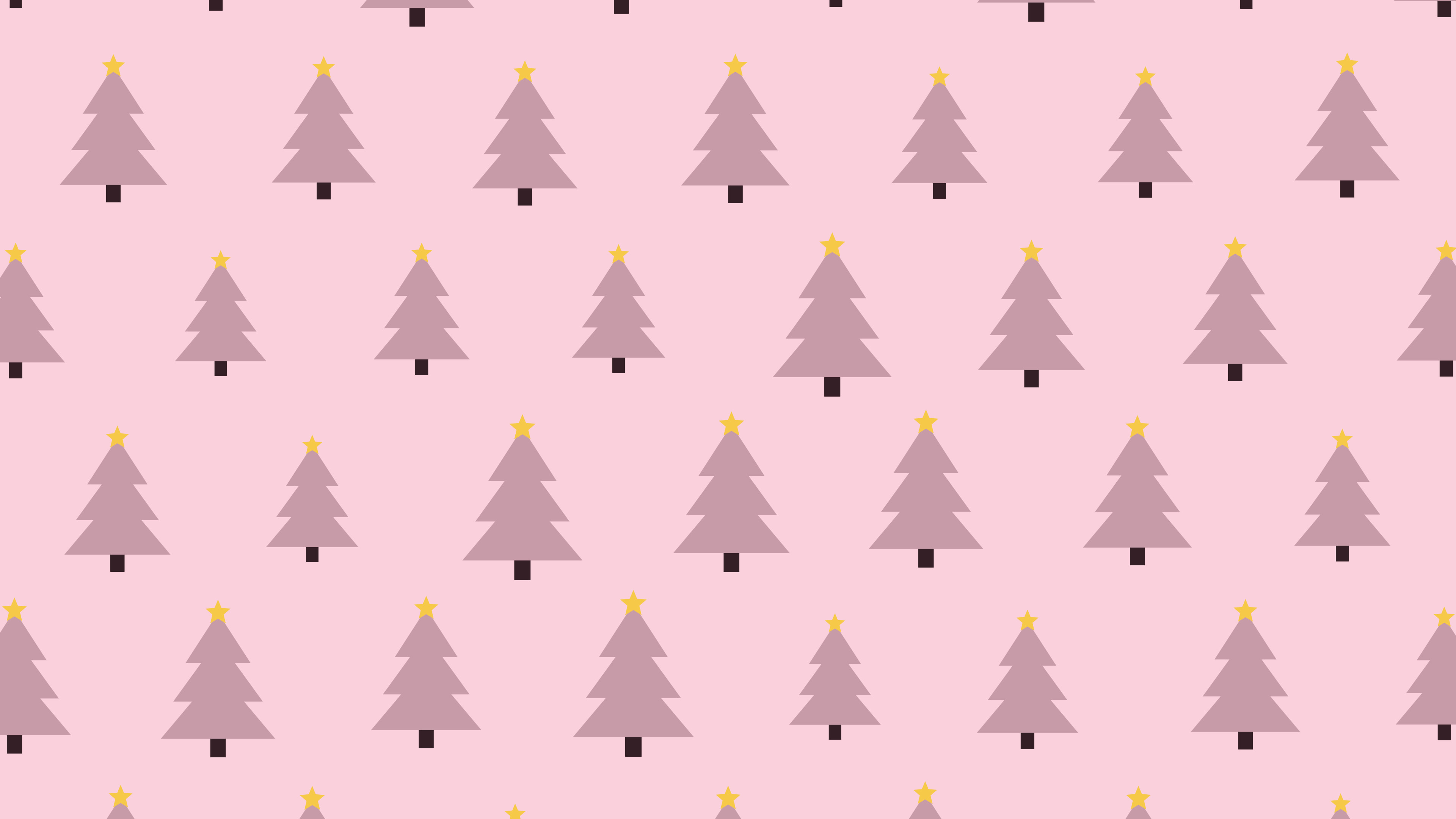 Pastel Pink Christmas Tree Pattern desktop wallpaper in 4K