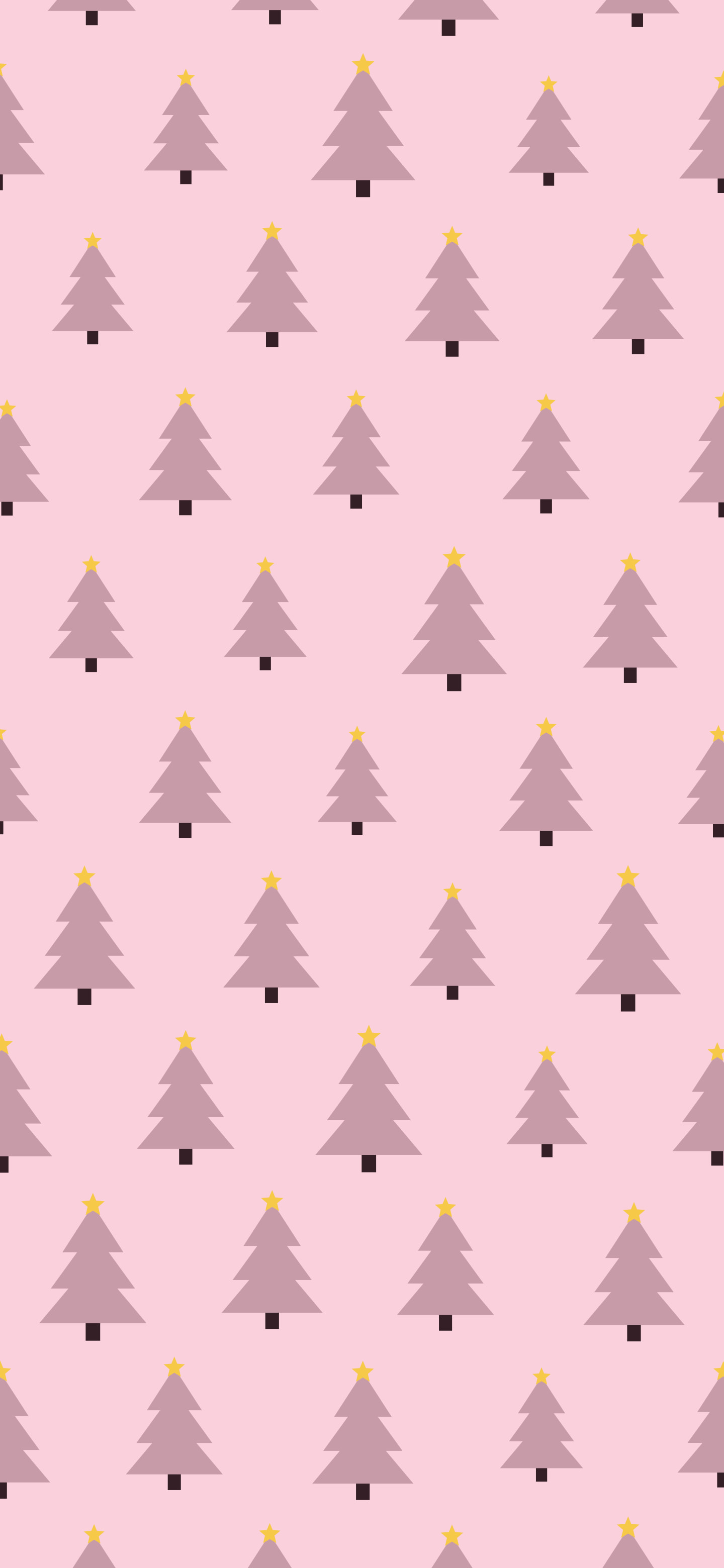Pastel Pink Christmas Tree Pattern wallpaper for iPhone and Android