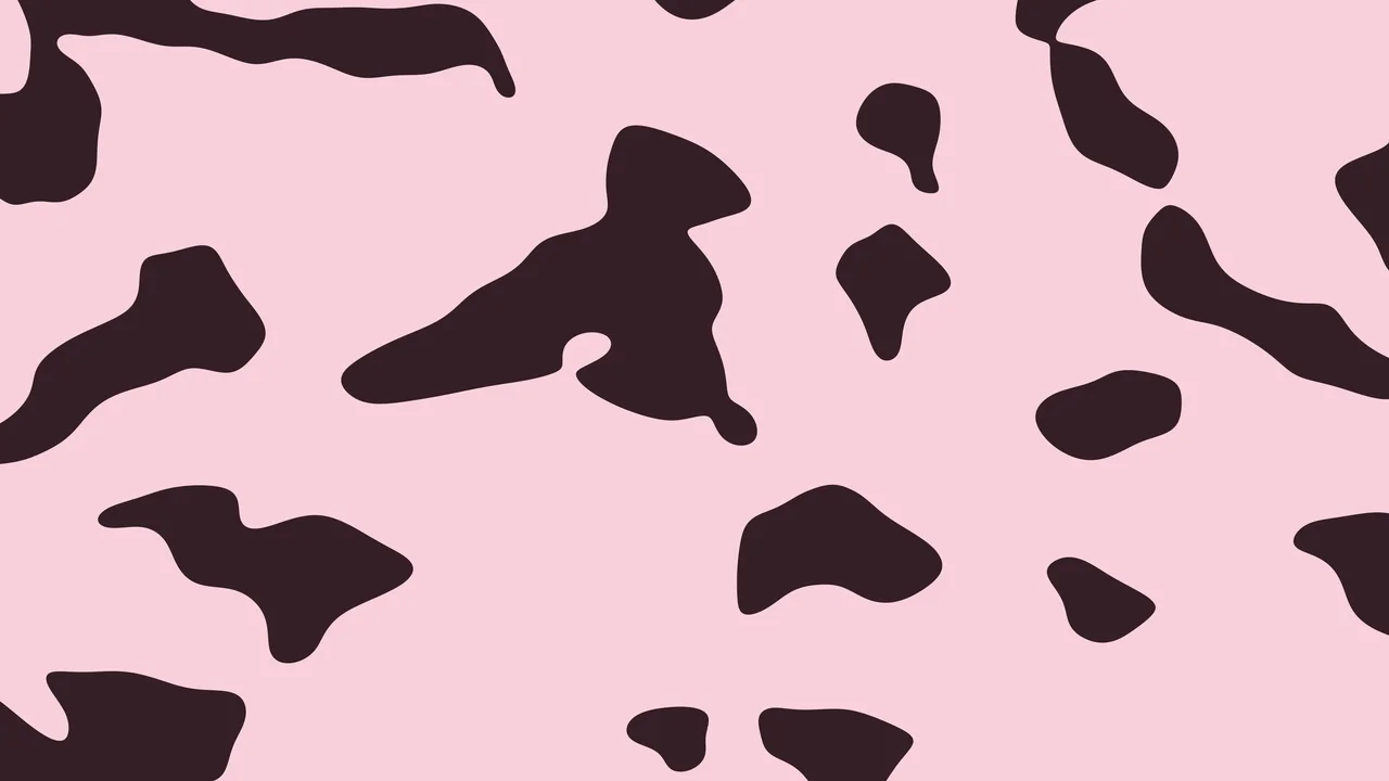 Pastel Pink Cow Print desktop wallpaper in 4K