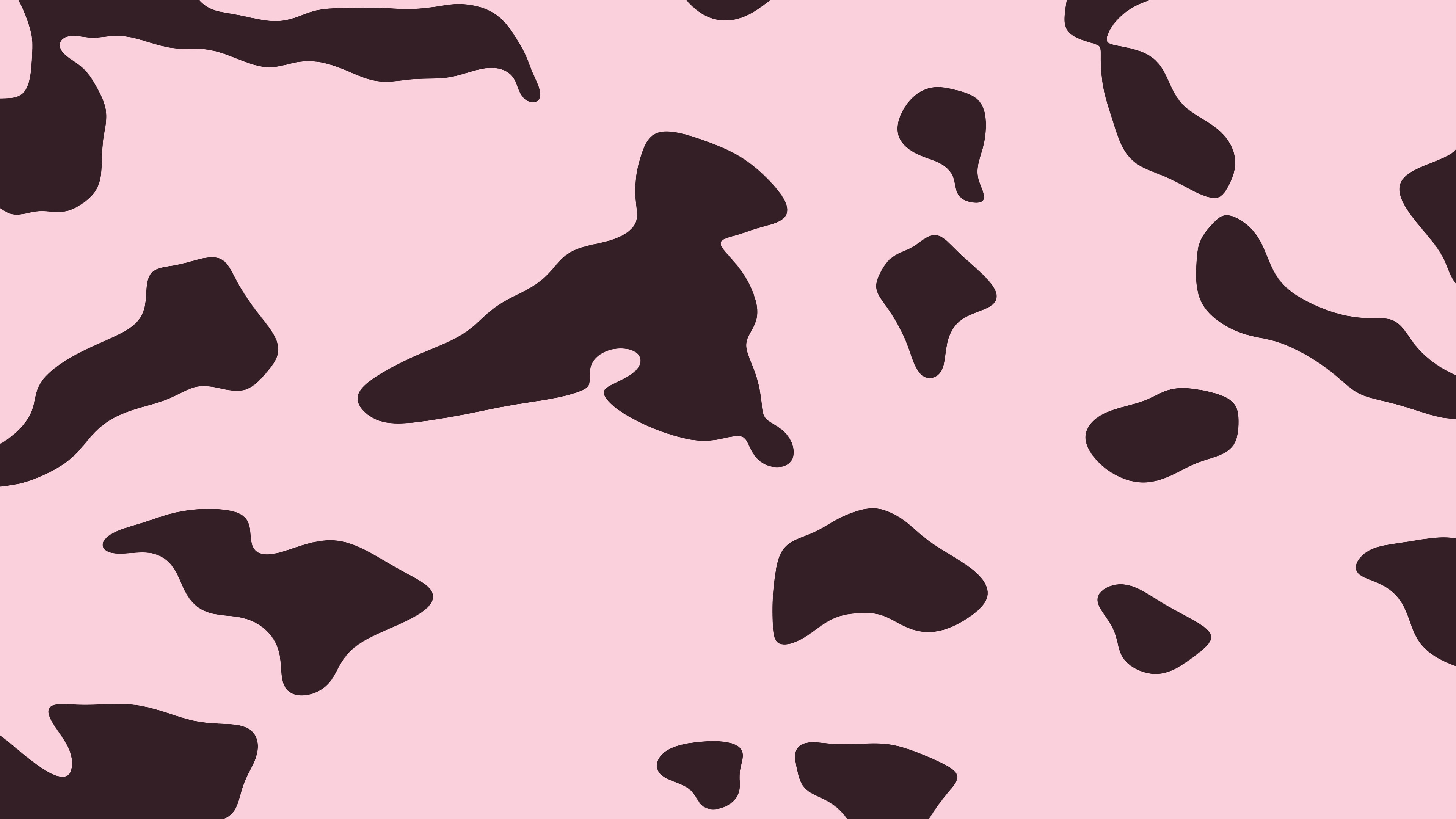 Pastel Pink Cow Print desktop wallpaper in 4K