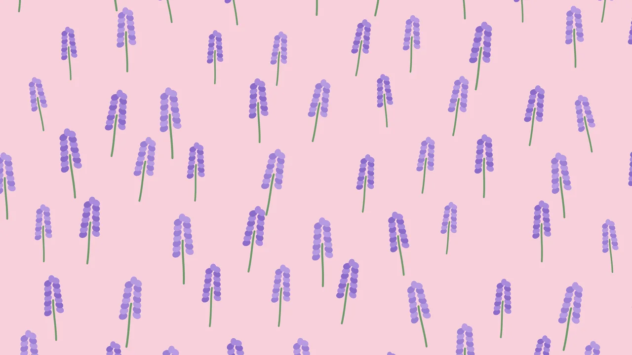 Pastel Pink Lavender Sprig Pattern desktop wallpaper in 4K