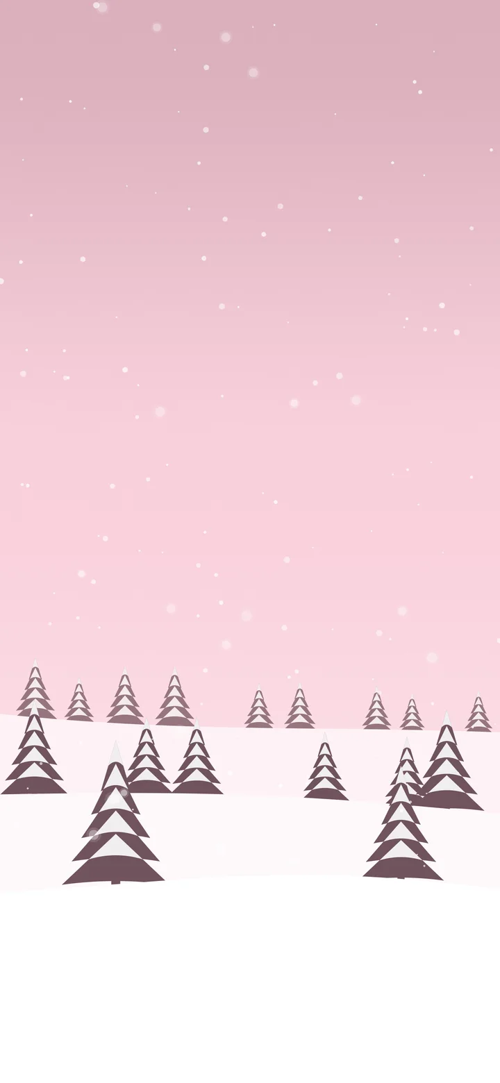Pastel Pink Snowy Forest wallpaper for iPhone and Android