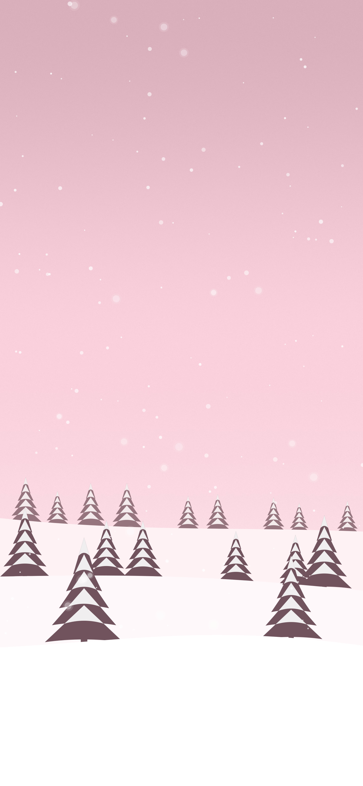 Pastel Pink Snowy Forest wallpaper for iPhone and Android