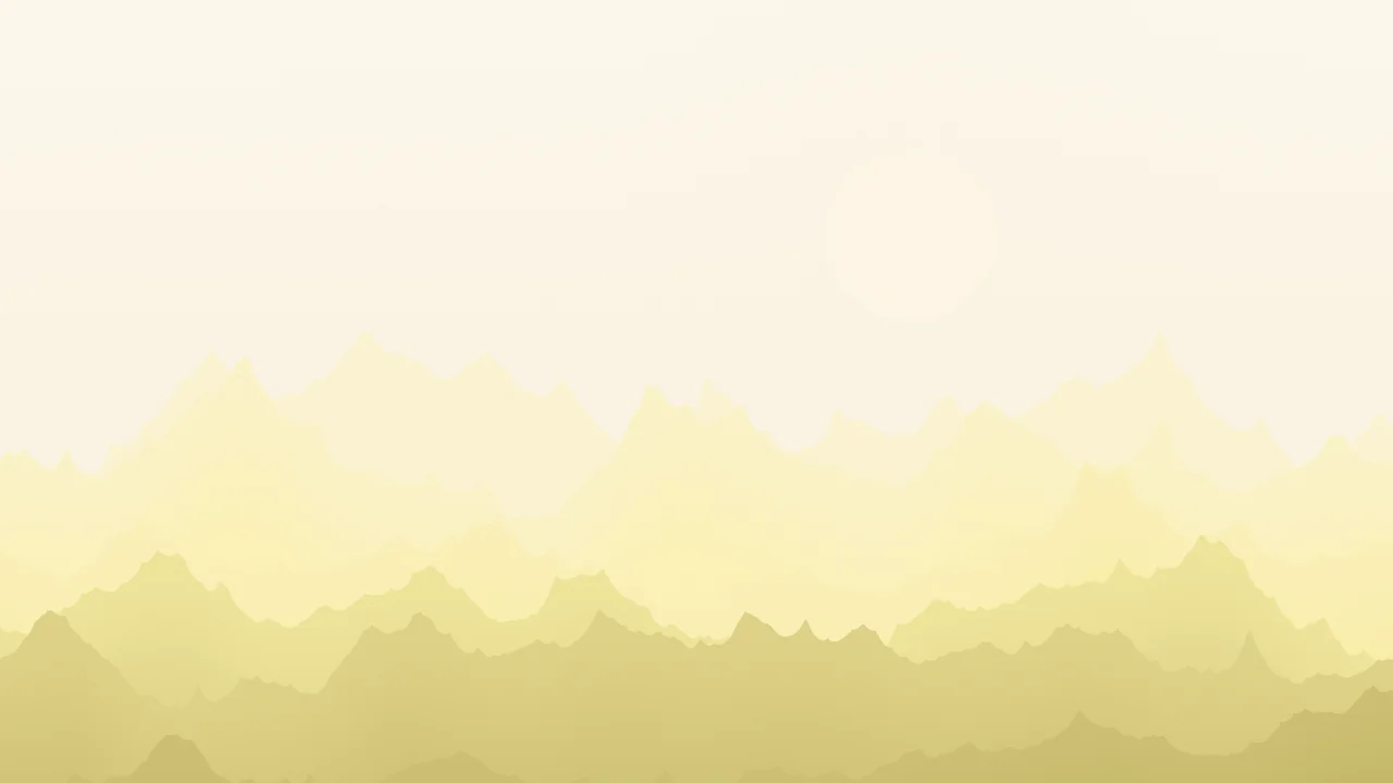 Pastel Yellow and Cream Minimalist Mountain Landscape desktop wallpaper in 4K