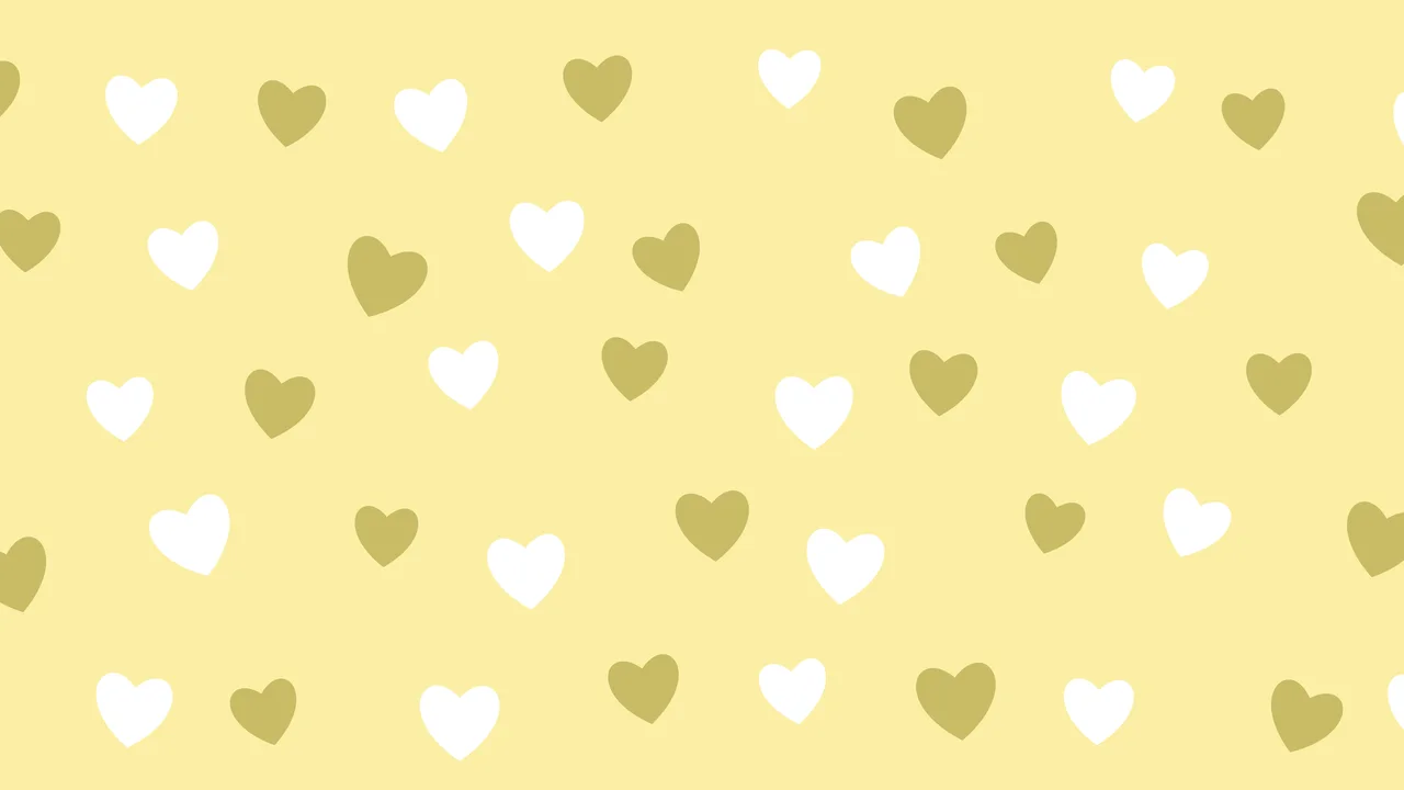 Pastel Yellow Heart Pattern desktop wallpaper in 4K