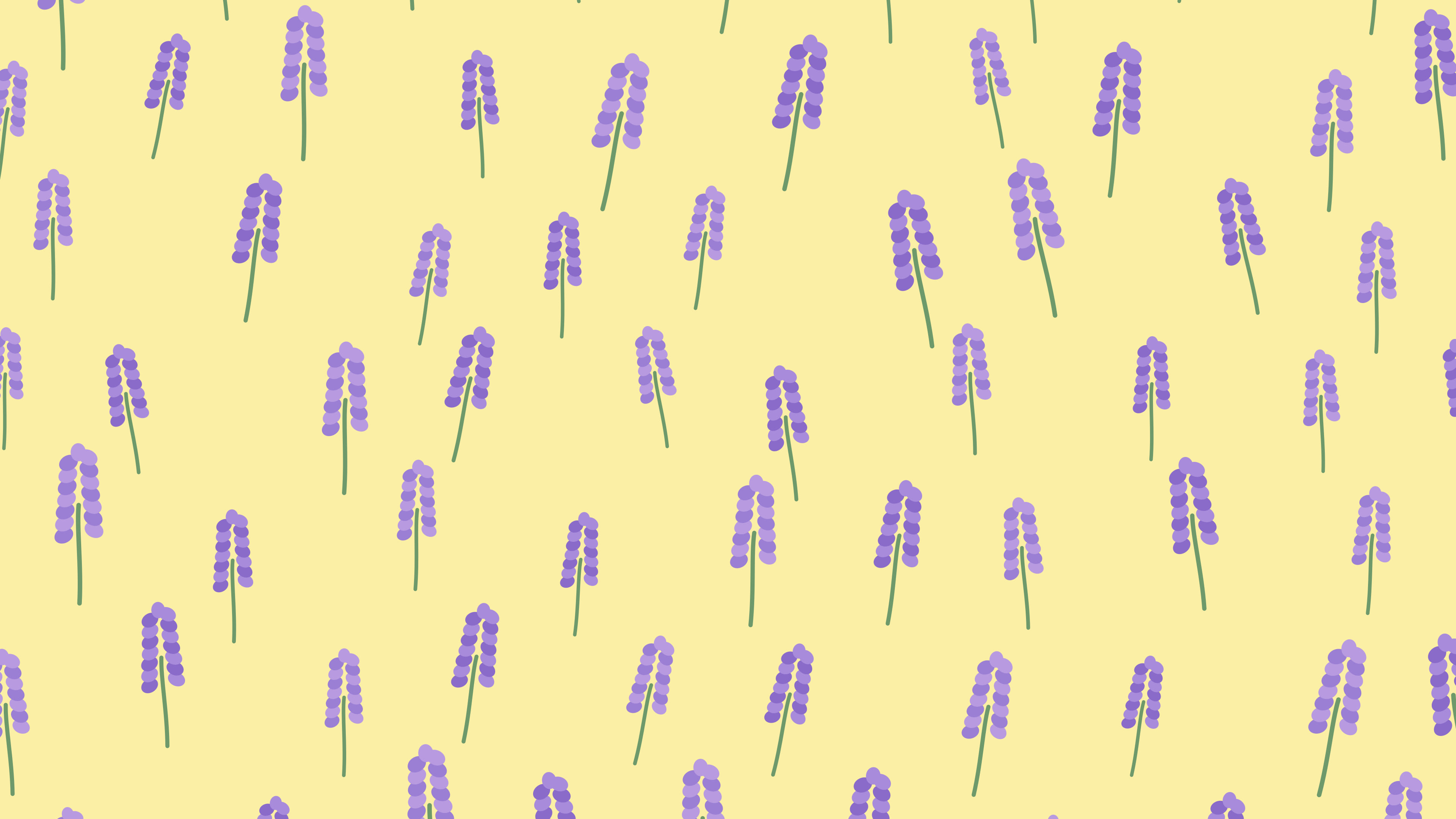 Pastel Yellow Lavender Sprig Pattern desktop wallpaper in 4K