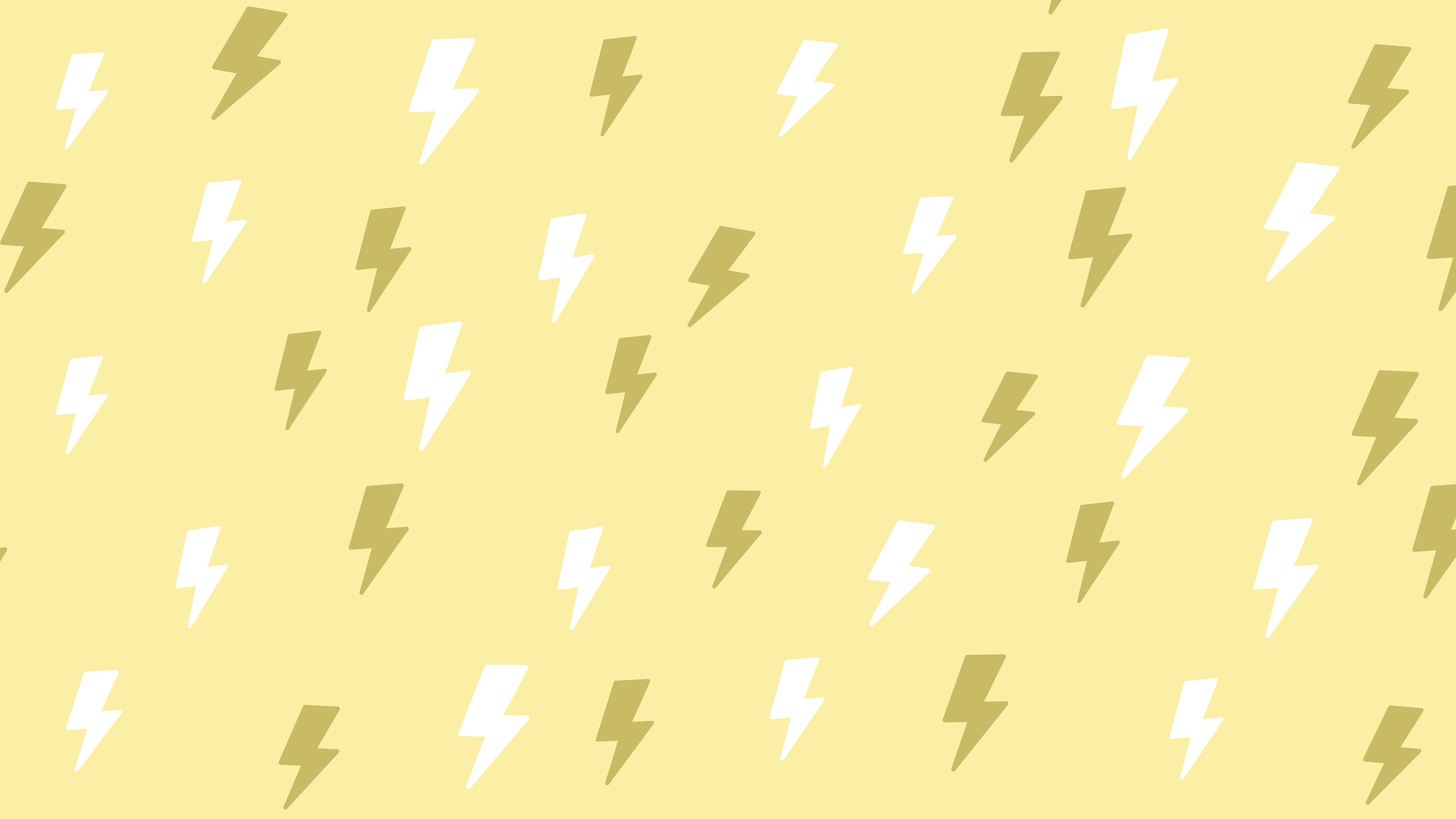 Pastel Yellow Lightning Bolt Pattern desktop wallpaper in 4K