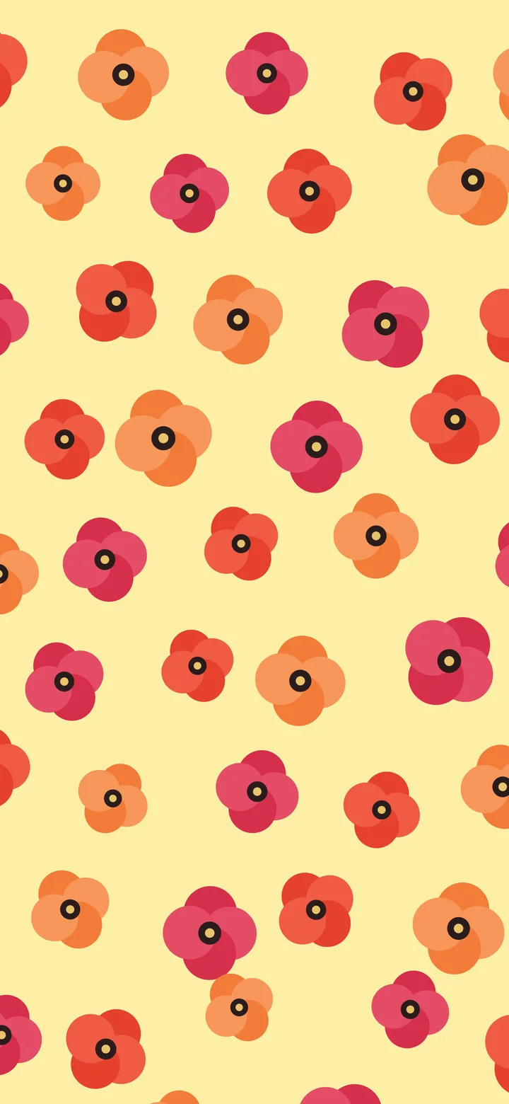 Pastel Yellow Poppy Flower Pattern wallpaper for iPhone and Android