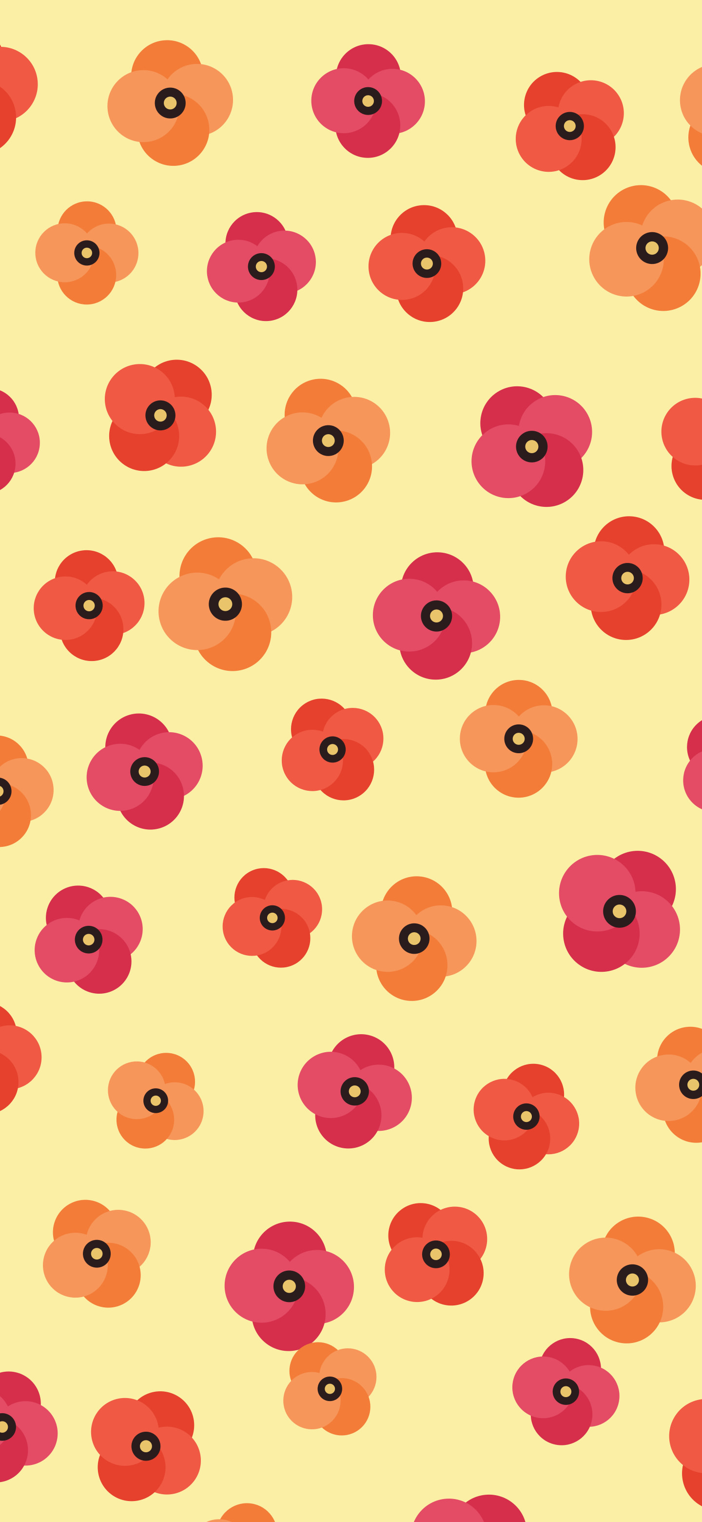 Pastel Yellow Poppy Flower Pattern wallpaper for iPhone and Android