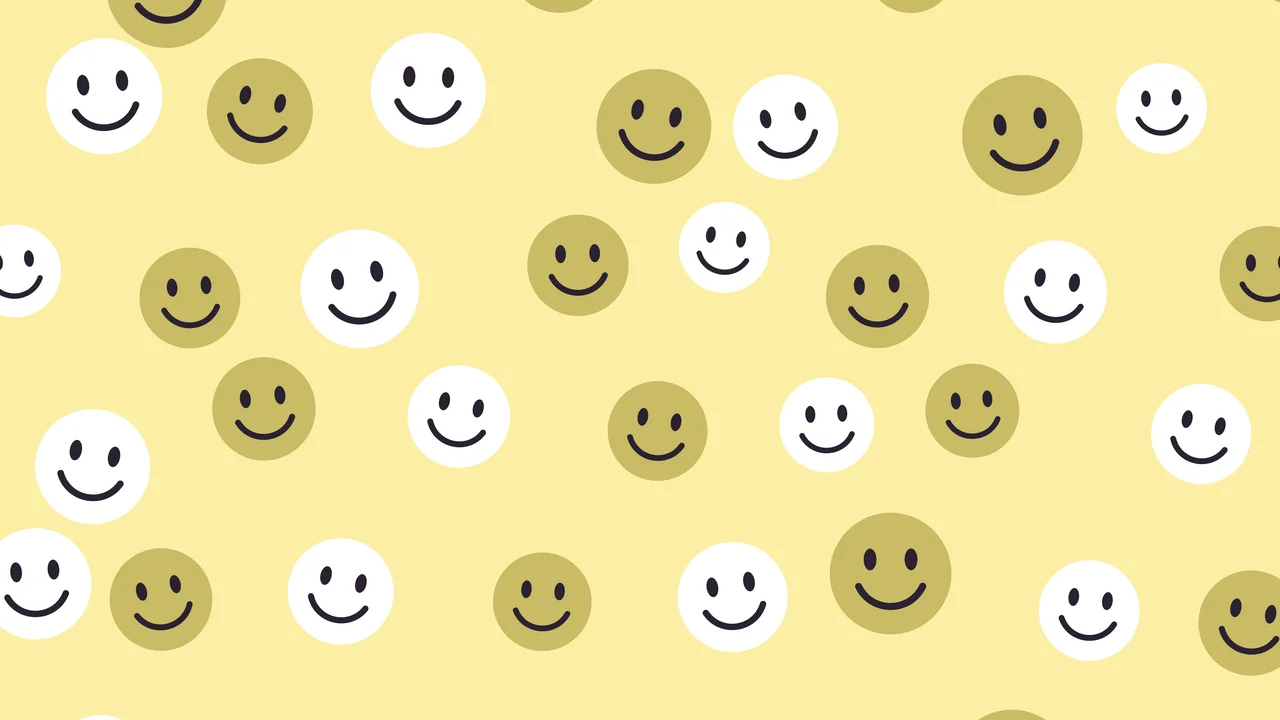 Pastel Yellow Smiley Face Pattern desktop wallpaper in 4K