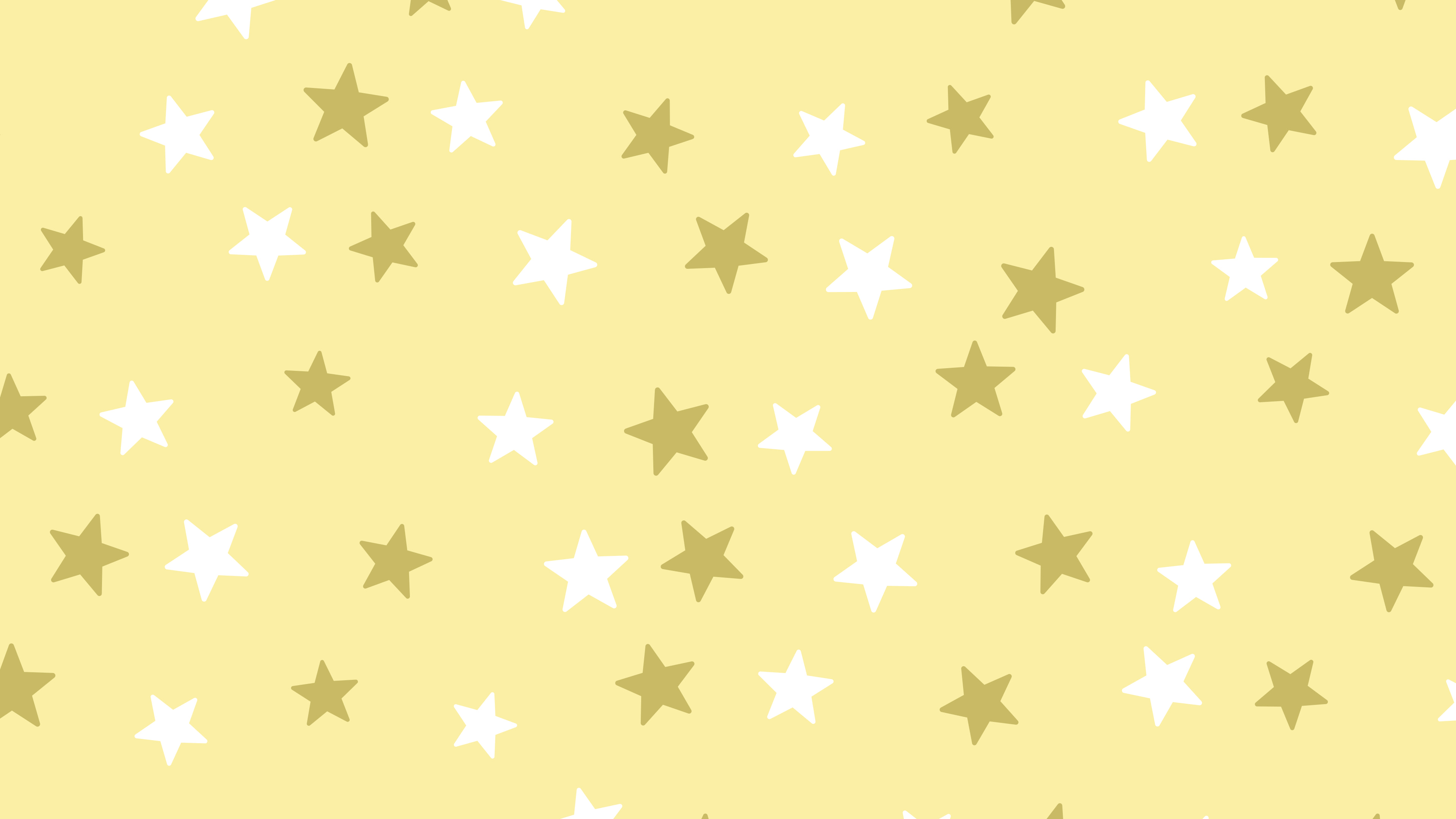 Pastel Yellow Star Pattern desktop wallpaper in 4K