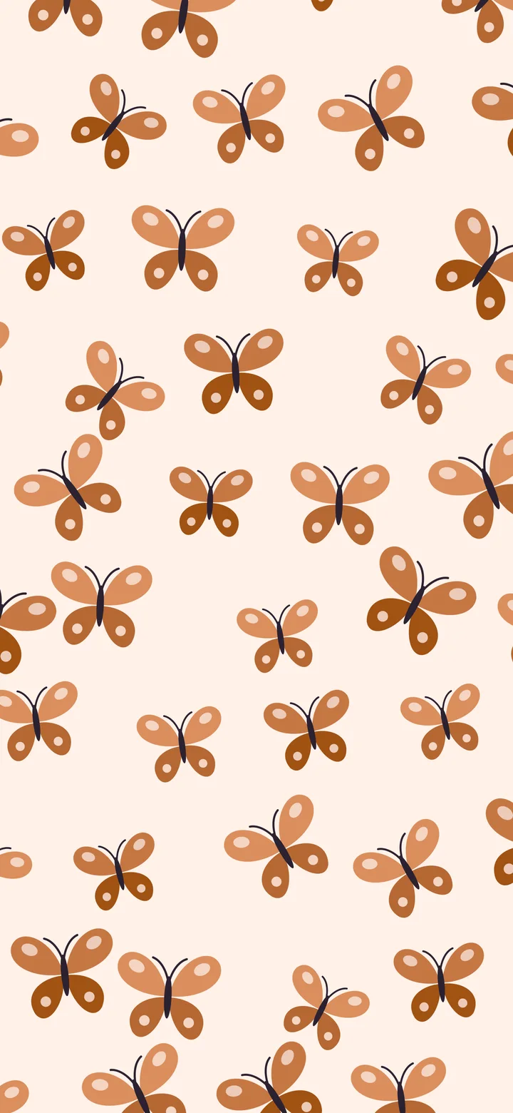 Peach Butterfly Pattern wallpaper for iPhone and Android