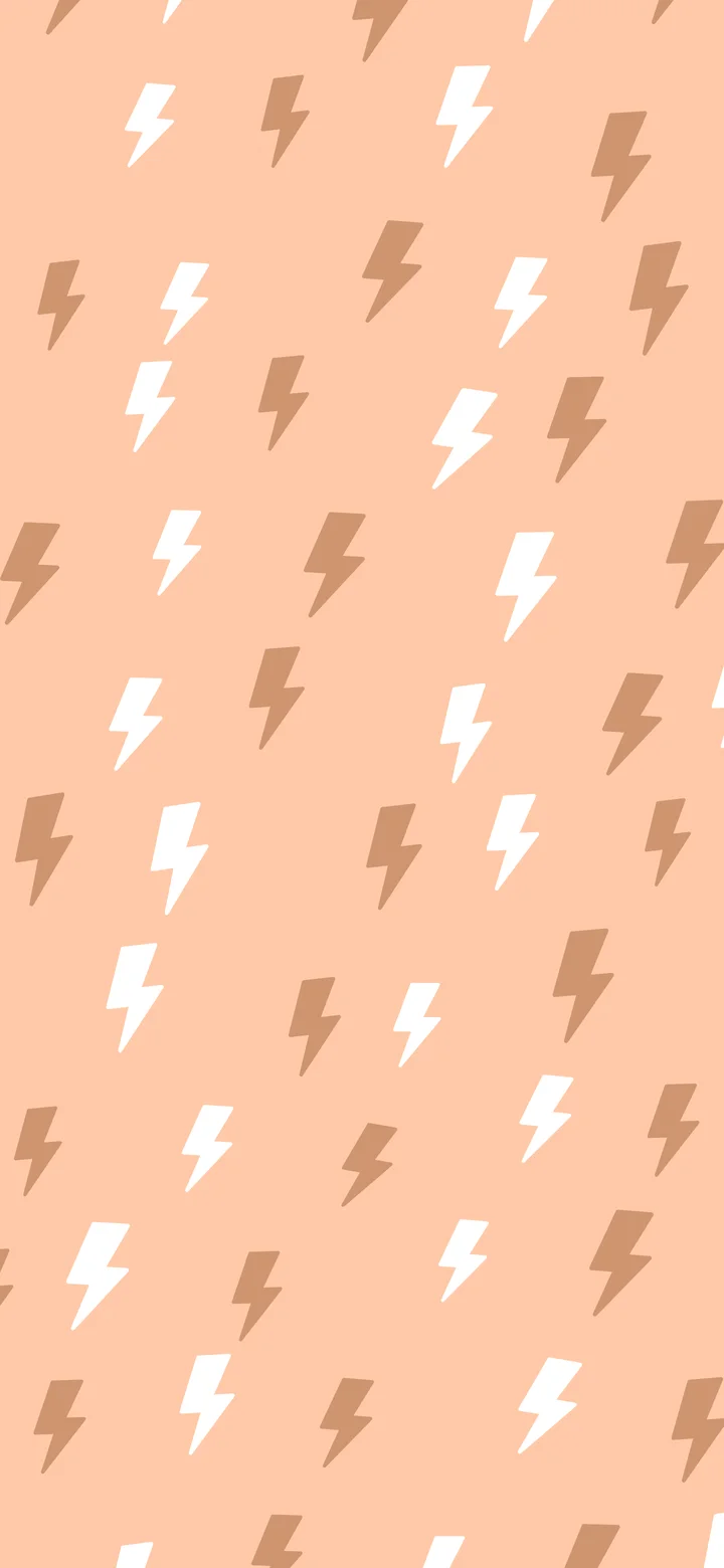 Peach Lightning Bolt Pattern wallpaper for iPhone and Android