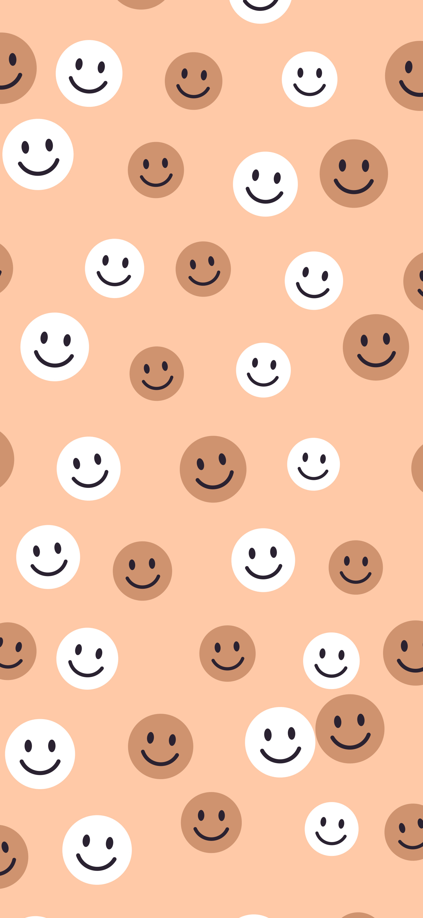 Peach Smiley Face Pattern wallpaper for iPhone and Android