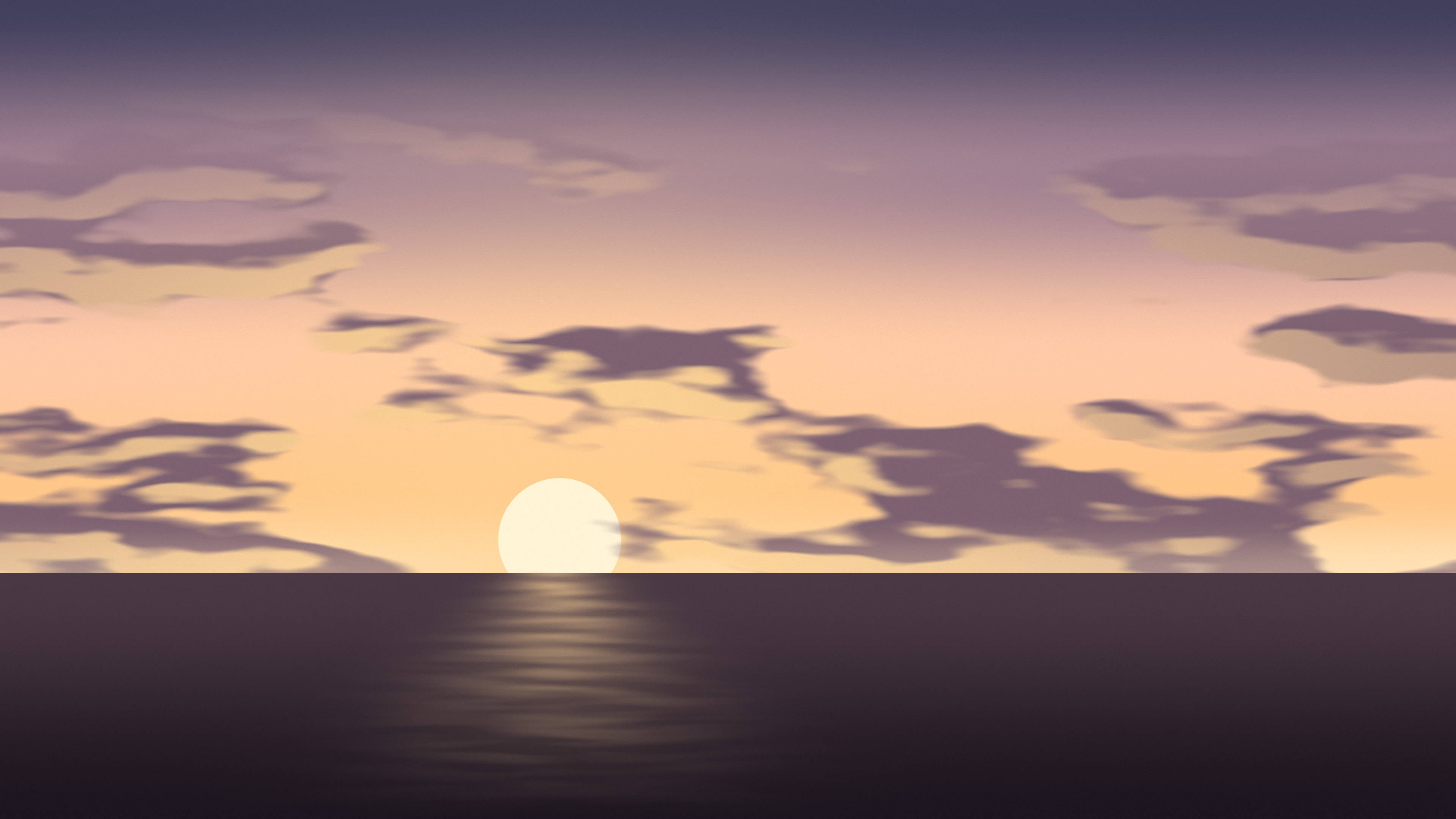 Peach Sunset Sky desktop wallpaper in 4K