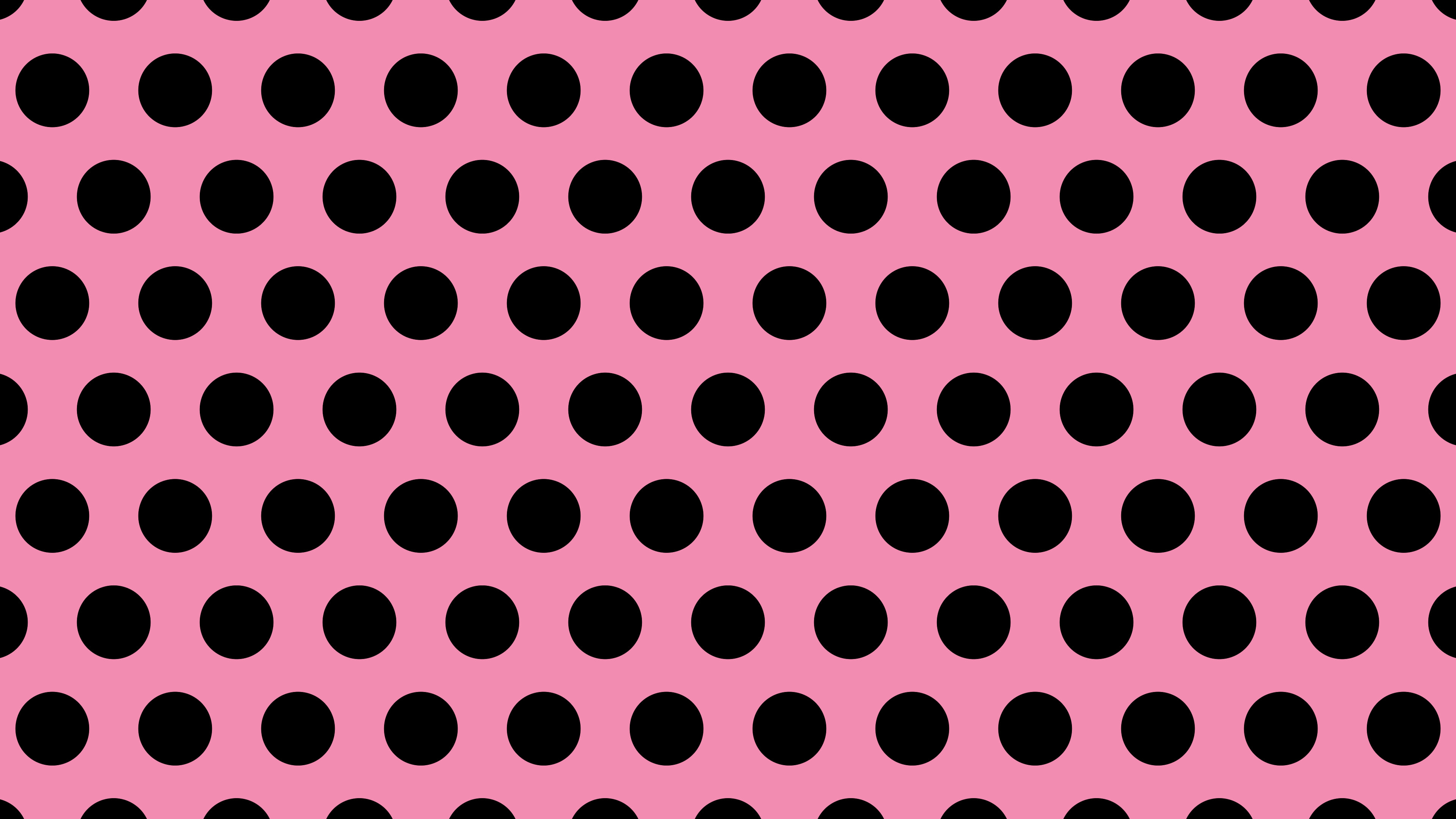 Pink and Black Polka Dot desktop wallpaper in 4K
