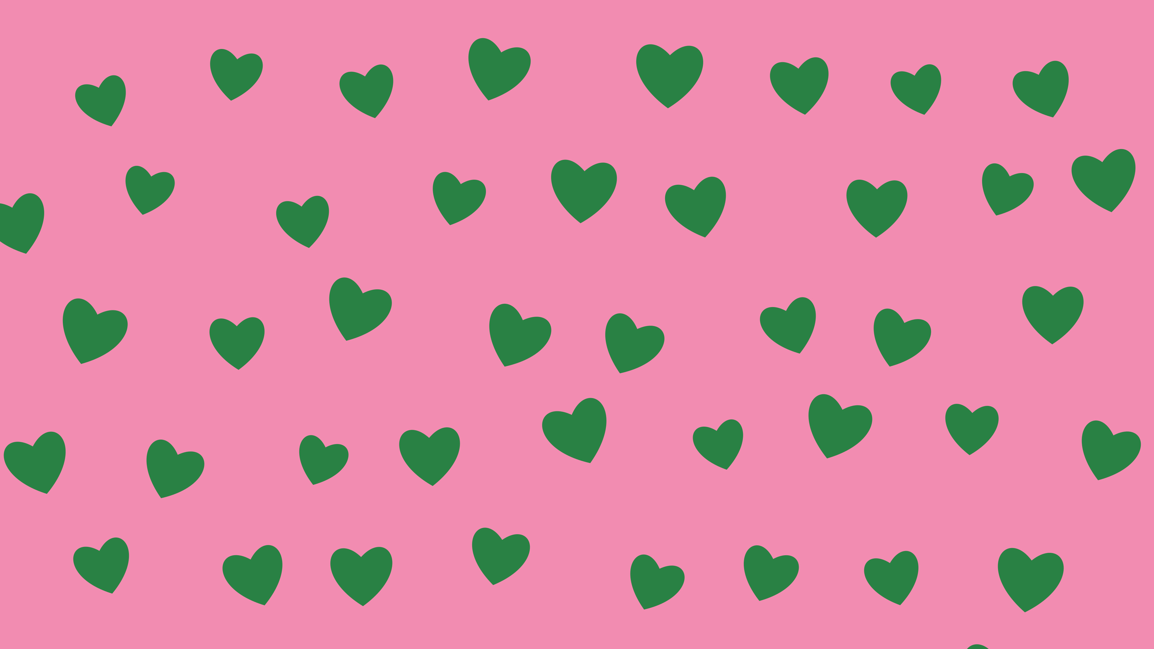 Pink and Green Heart Pattern desktop wallpaper in 4K