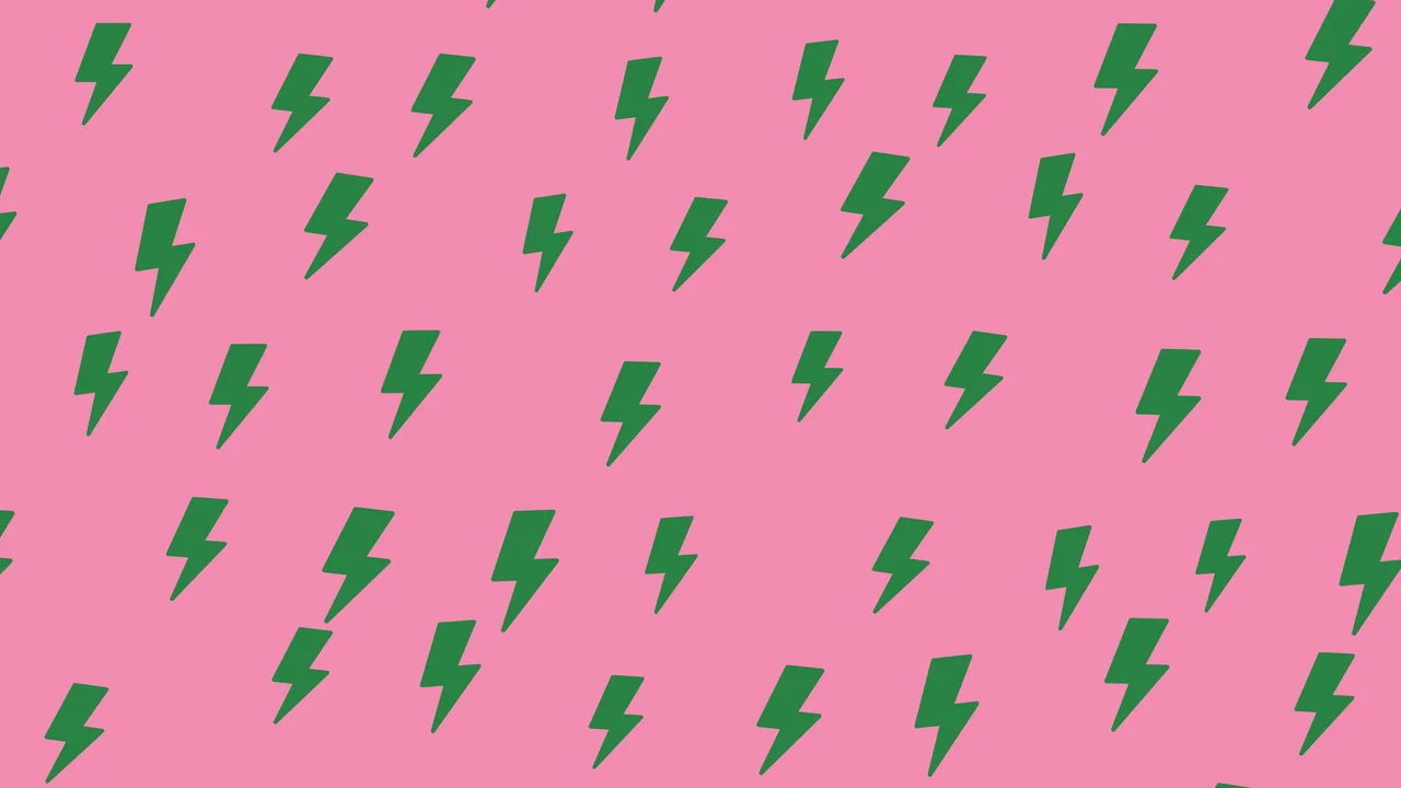 Pink and Green Lightning Bolt Pattern desktop wallpaper in 4K