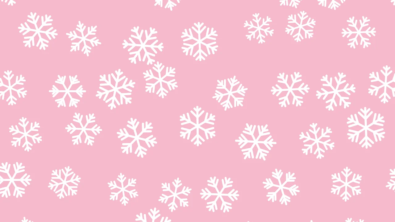 Pink Christmas Snowflake Pattern desktop wallpaper in 4K