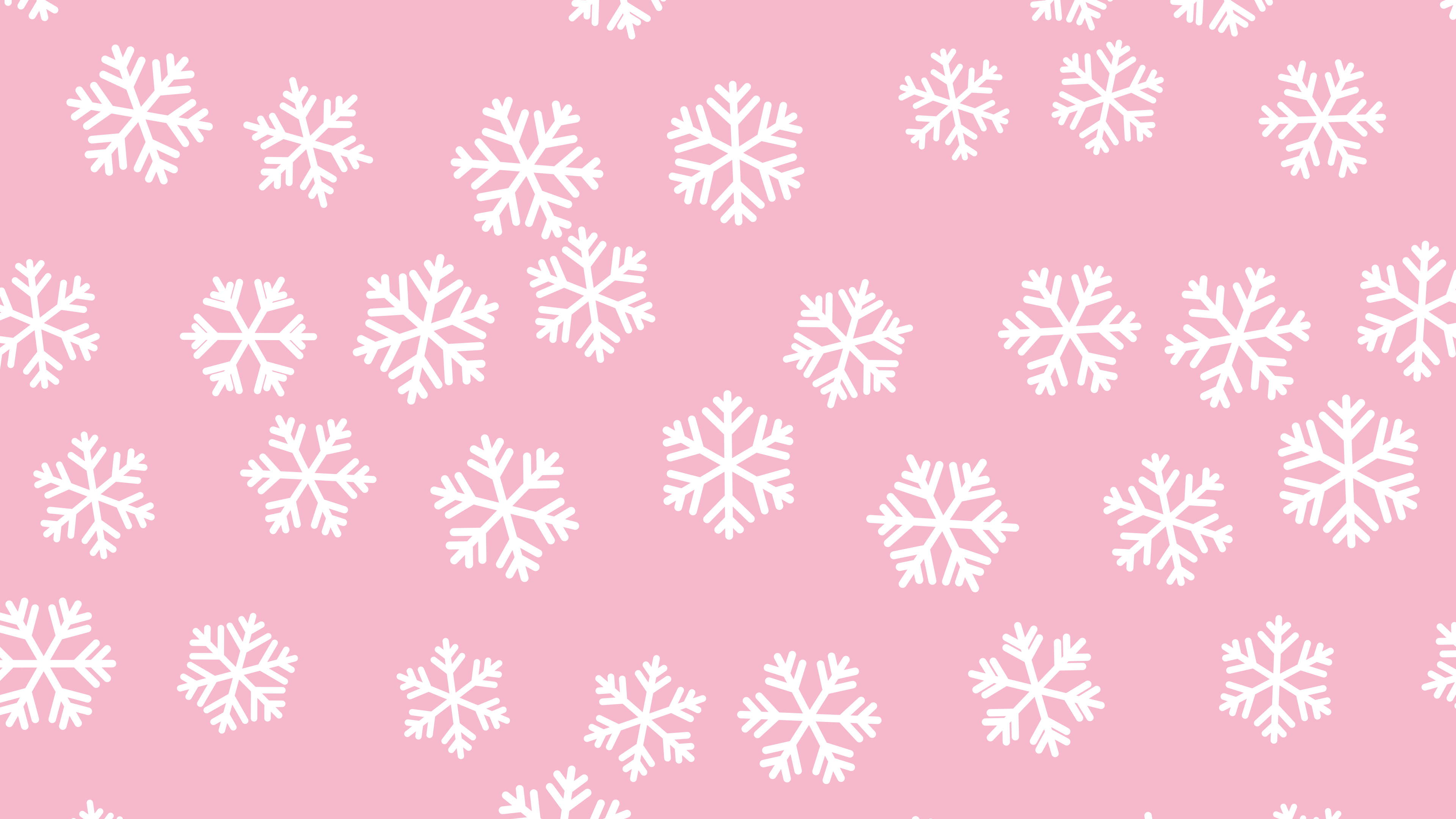 Pink Christmas Snowflake Pattern desktop wallpaper in 4K