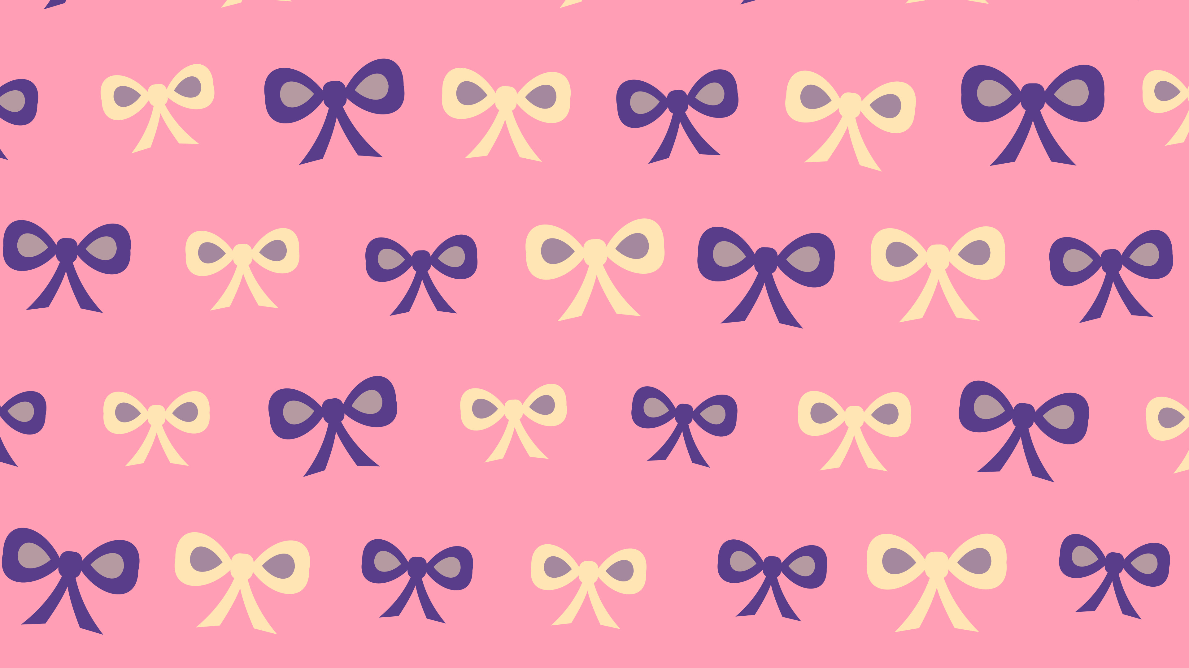 Pink Sunset Bow Pattern desktop wallpaper in 4K