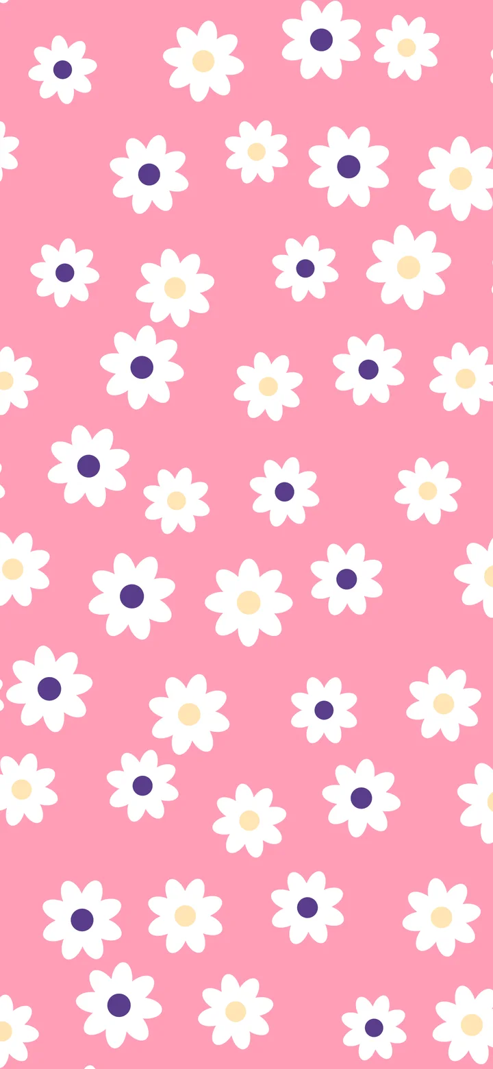 Pink Sunset Daisy Flower Pattern wallpaper for iPhone and Android