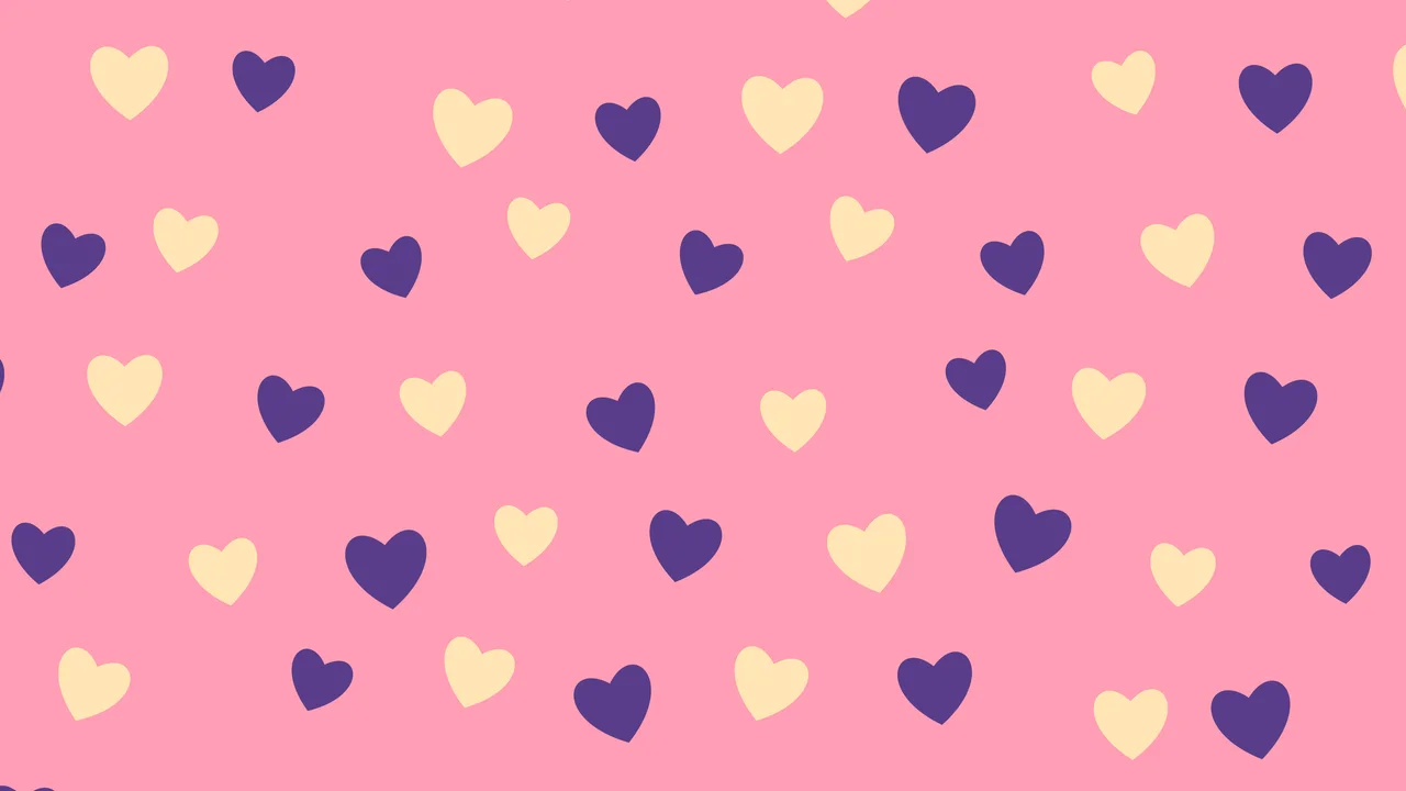 Pink Sunset Heart Pattern desktop wallpaper in 4K