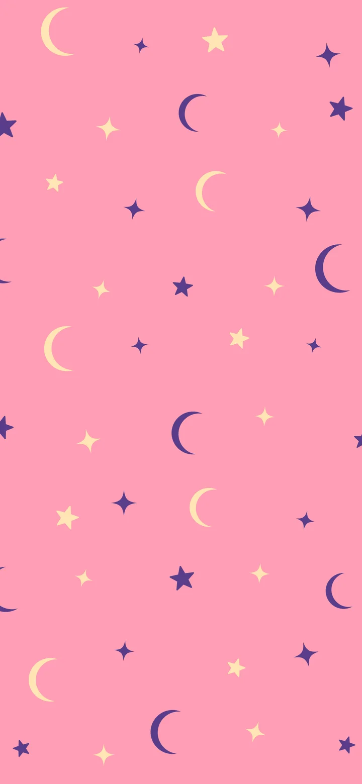 Pink Sunset Moon and Stars Pattern wallpaper for iPhone and Android