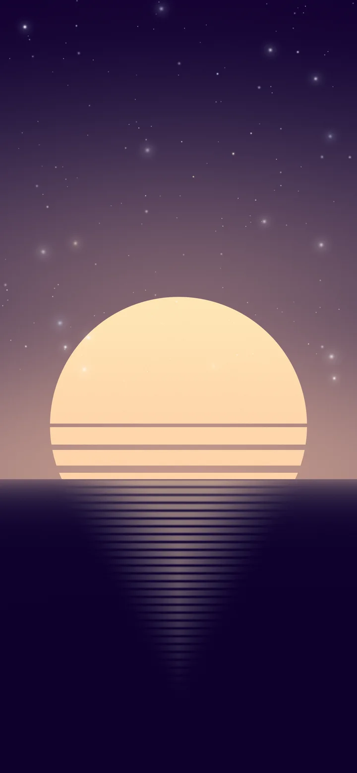 Pink Sunset Retro Striped Sun wallpaper for iPhone and Android