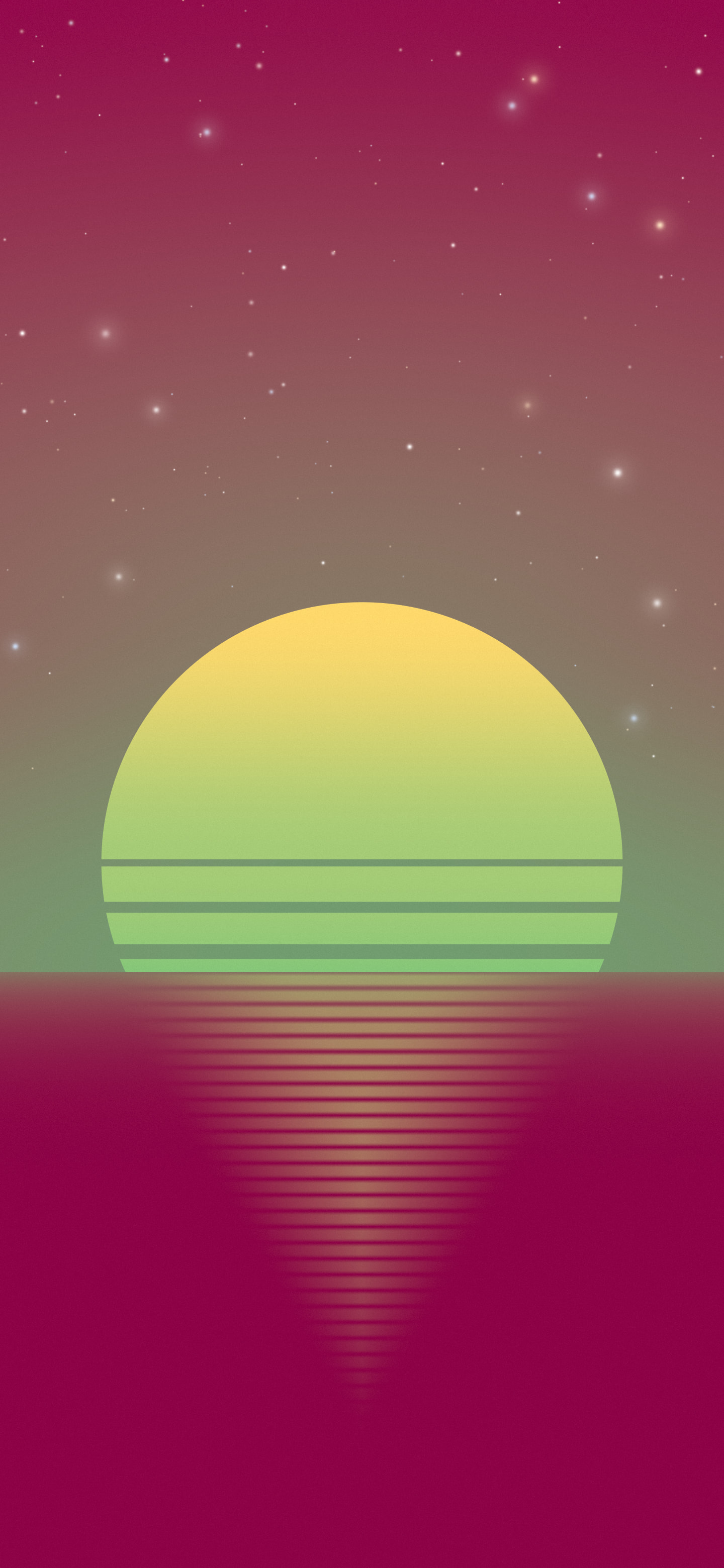 Preppy Pink and Green Retro Striped Sun wallpaper for iPhone and Android
