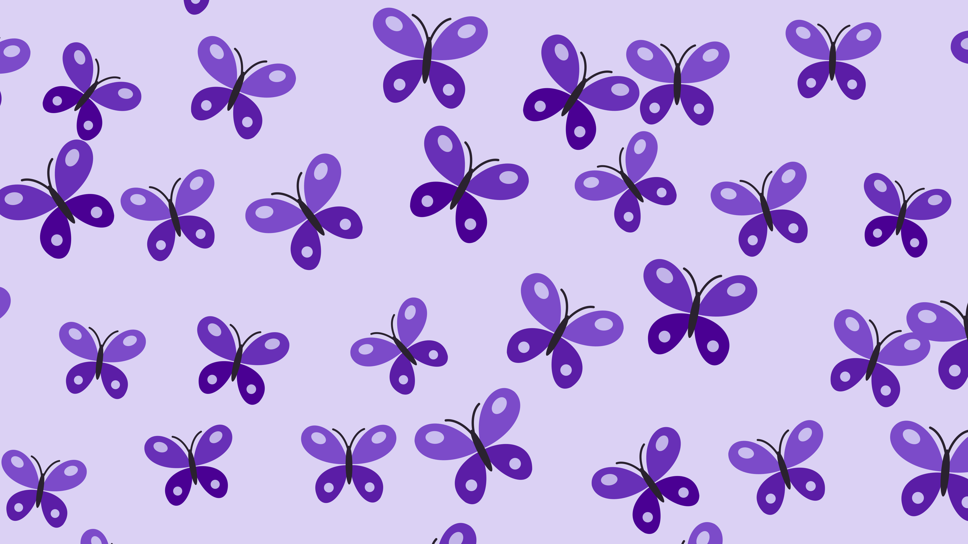 Purple Butterfly Pattern desktop wallpaper in 4K