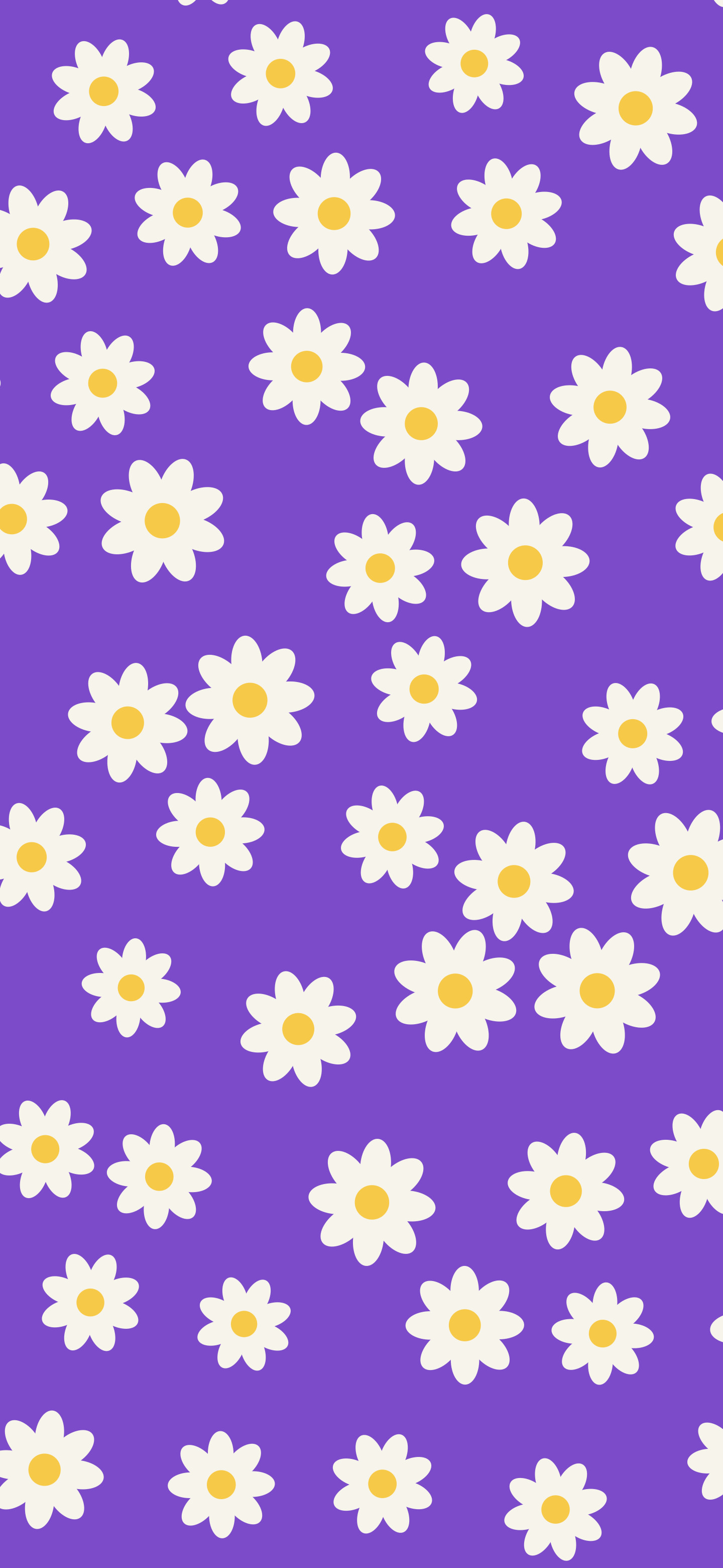 Purple Daisy Flower Pattern wallpaper for iPhone and Android