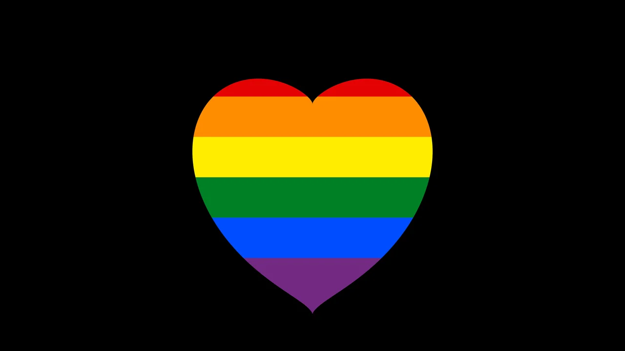 Rainbow Pride Heart desktop wallpaper in 4K