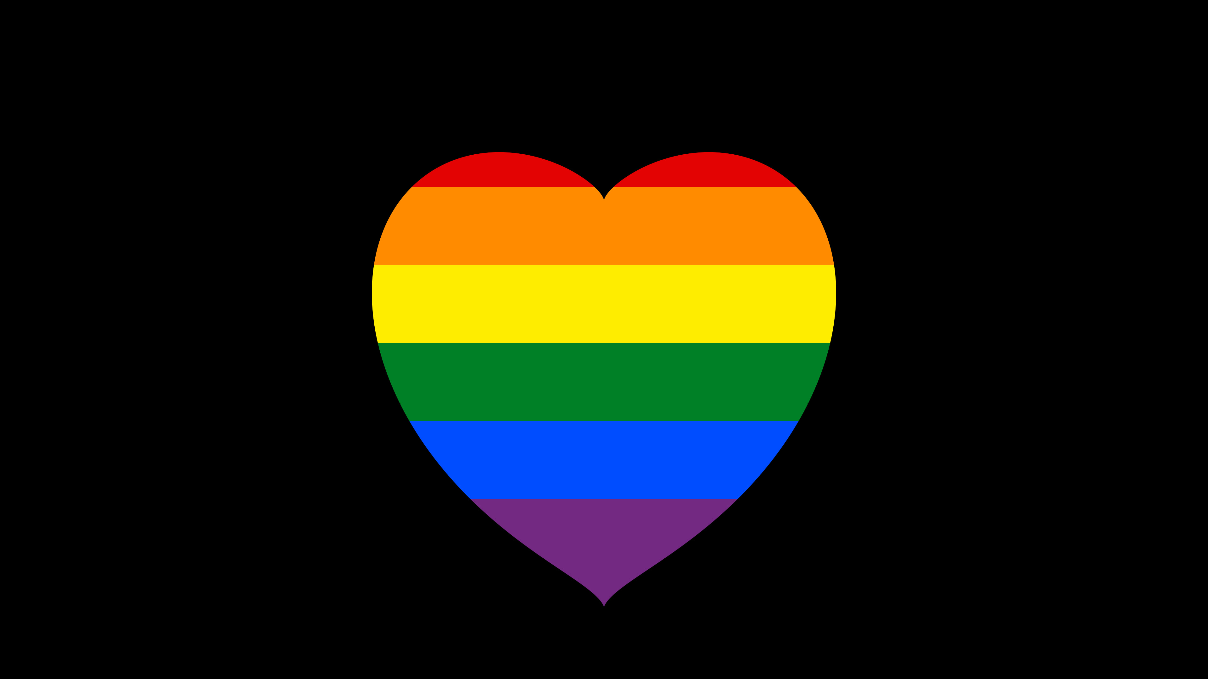 Rainbow Pride Heart desktop wallpaper in 4K