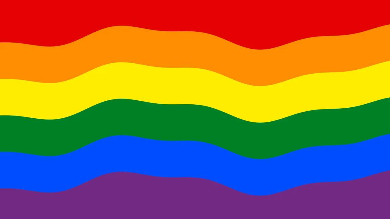 Rainbow Wavy Pride Flag desktop wallpaper in 4K