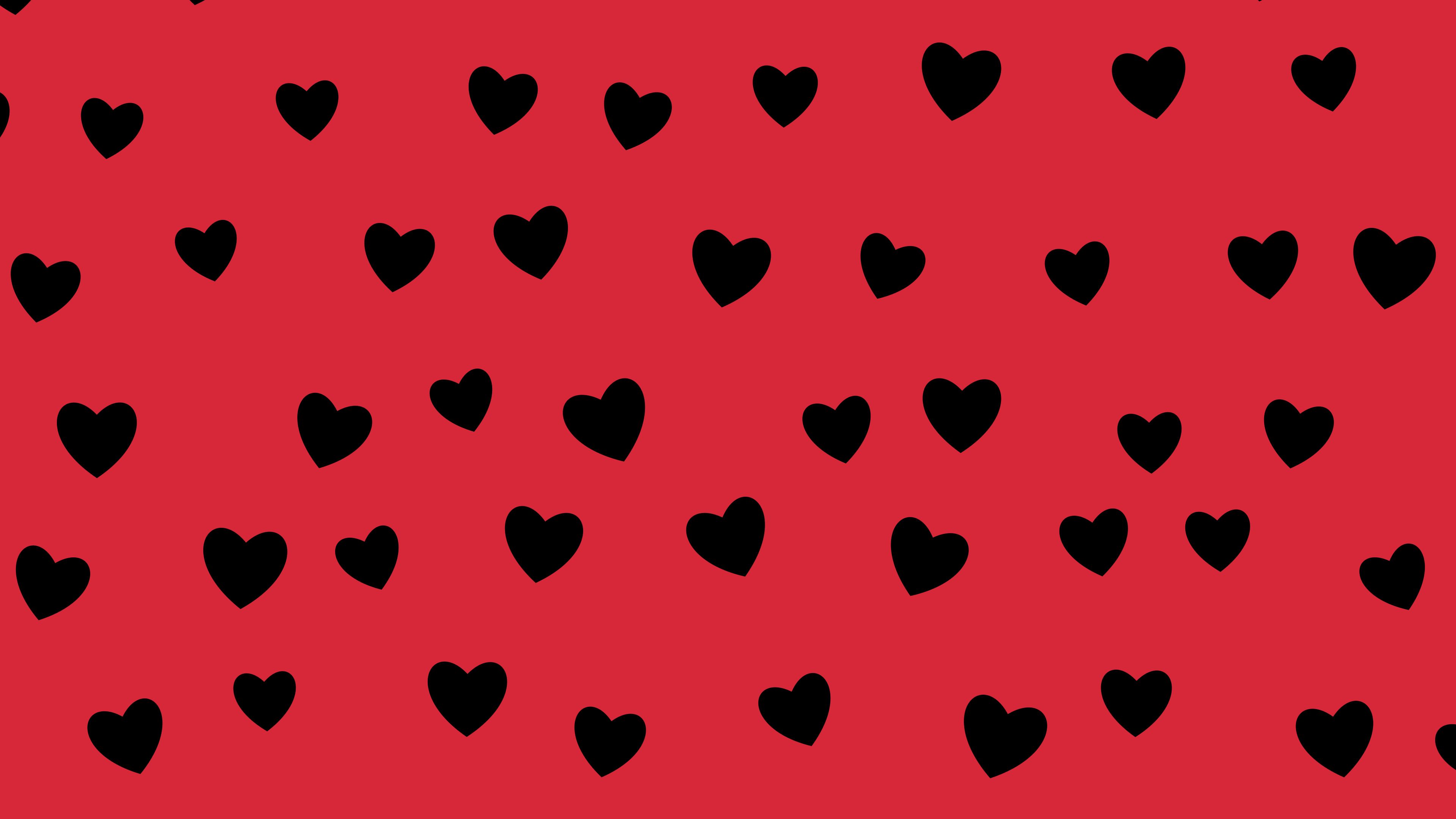Red and Black Heart Pattern desktop wallpaper in 4K
