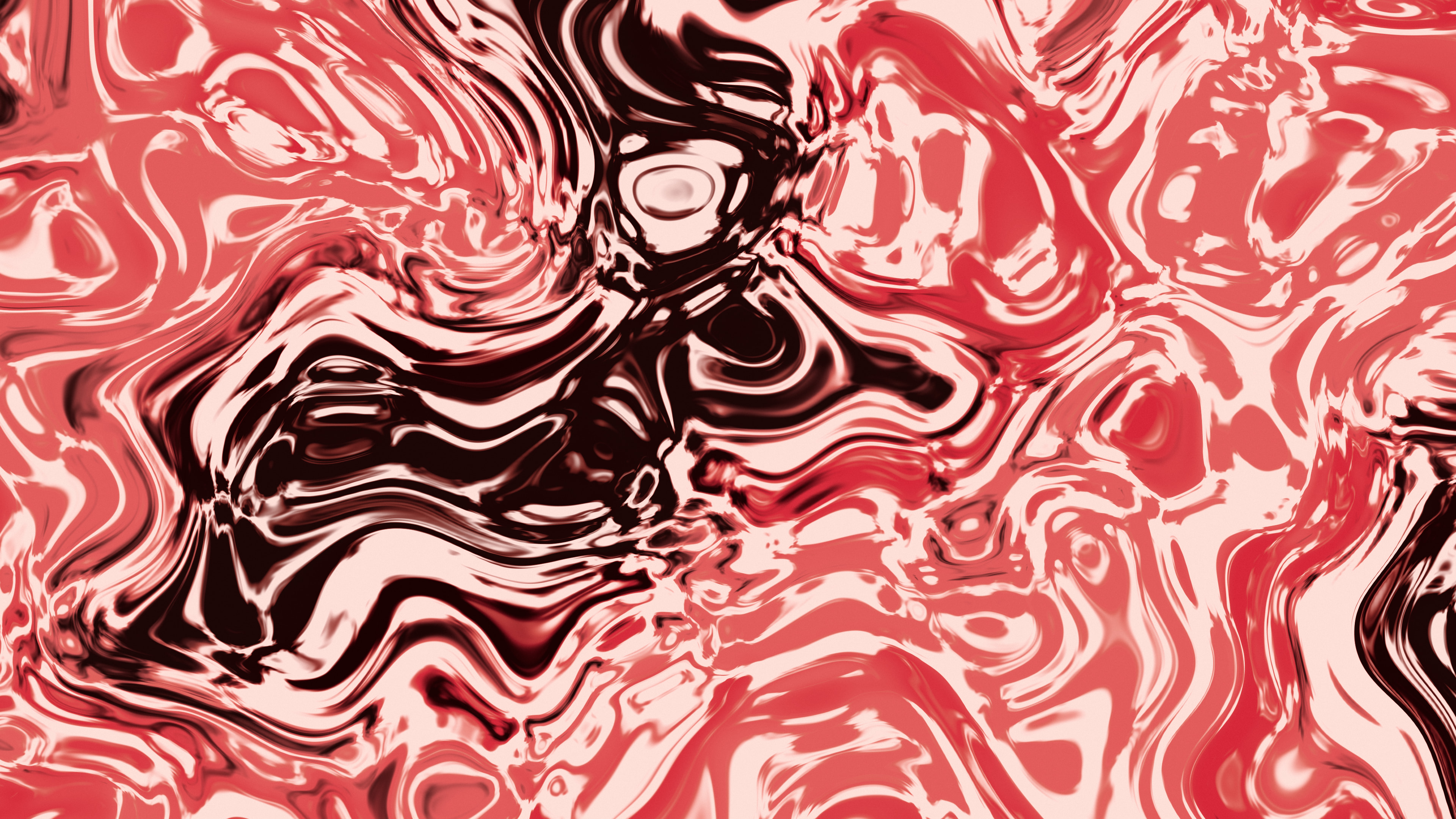 Red and Black Liquid Marble desktop wallpaper in 4K