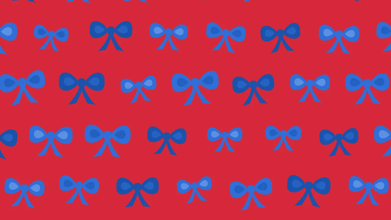 Red and Blue Bow Pattern desktop wallpaper in 4K